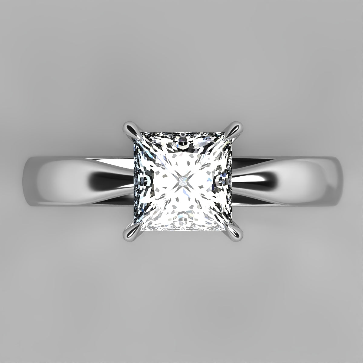 Anillo Emily en oro corte princess