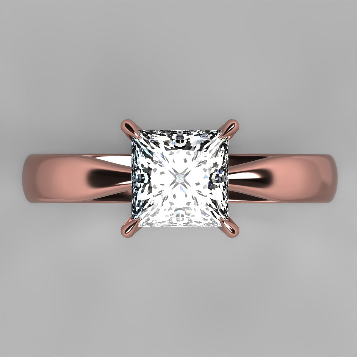 Anillo Emily en oro corte princess