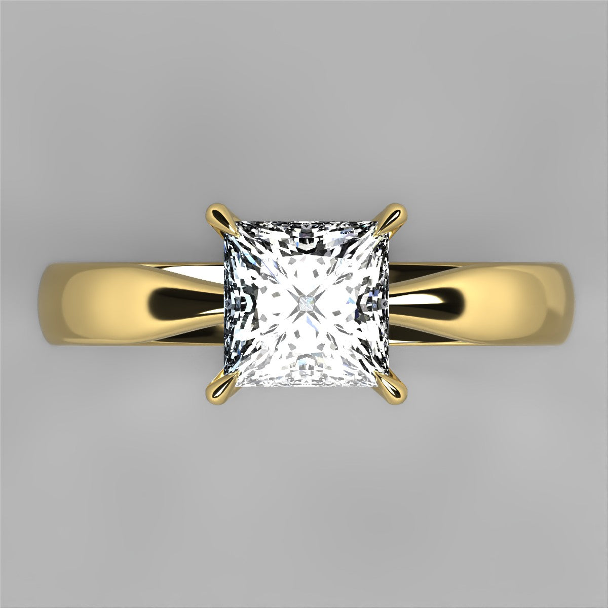 Anillo Emily en oro corte princess