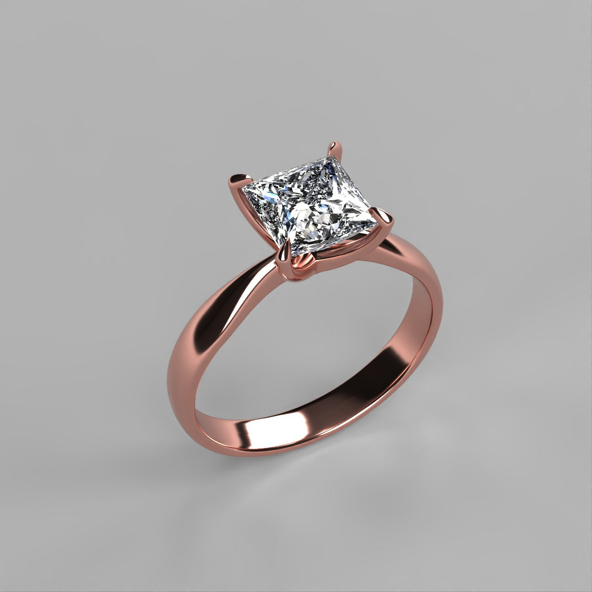 Anillo Emily en oro corte princess