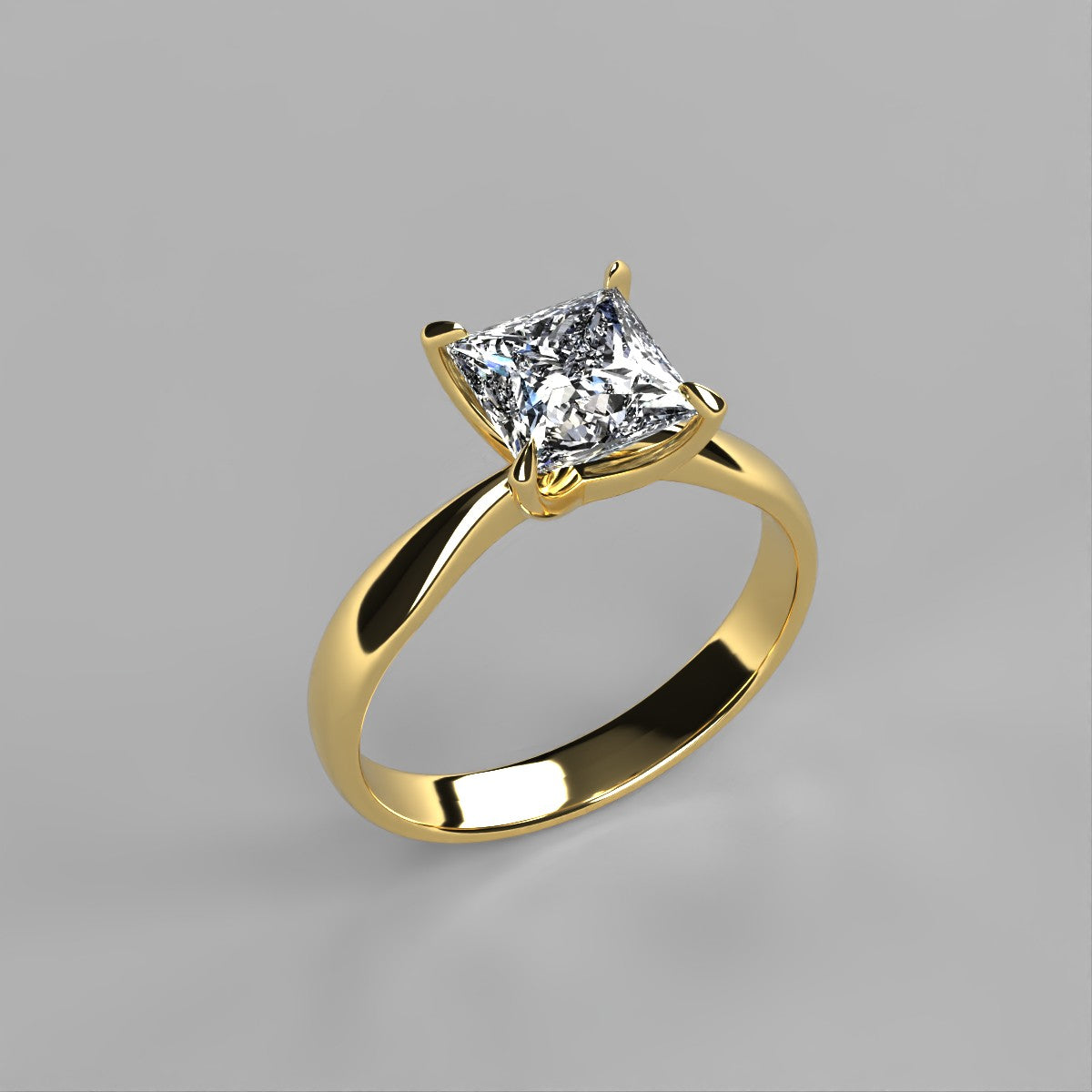 Anillo Emily en oro corte princess