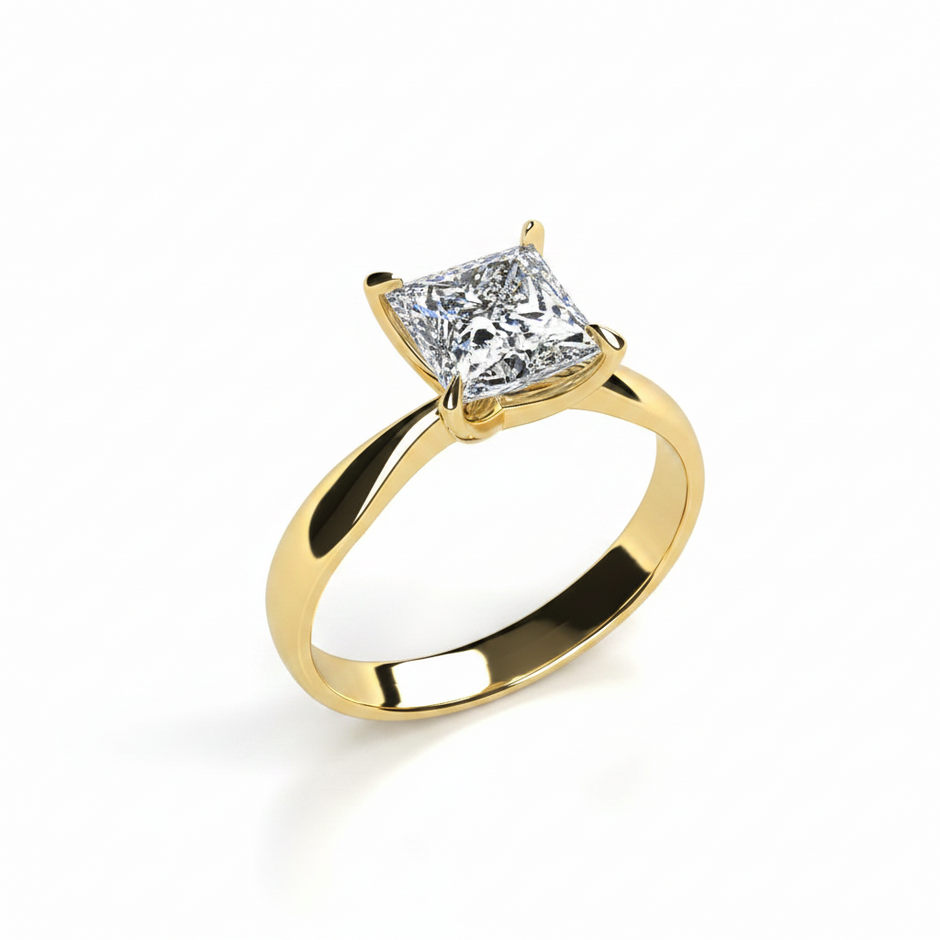 Anillo Emily en oro corte princess