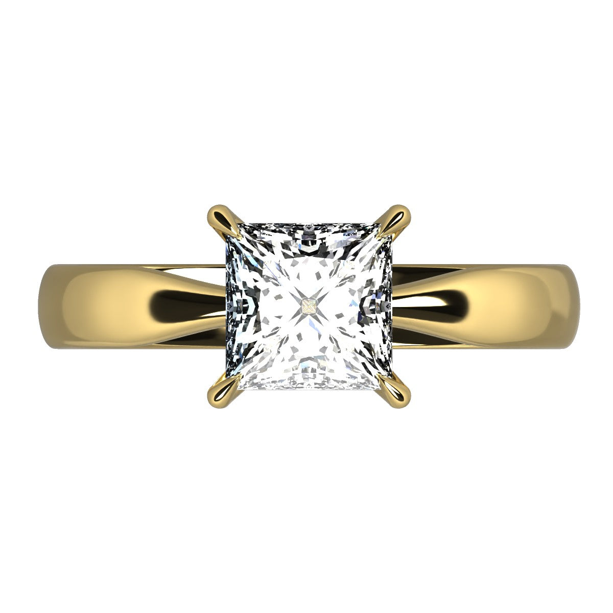 Anillo Emily en oro corte princess