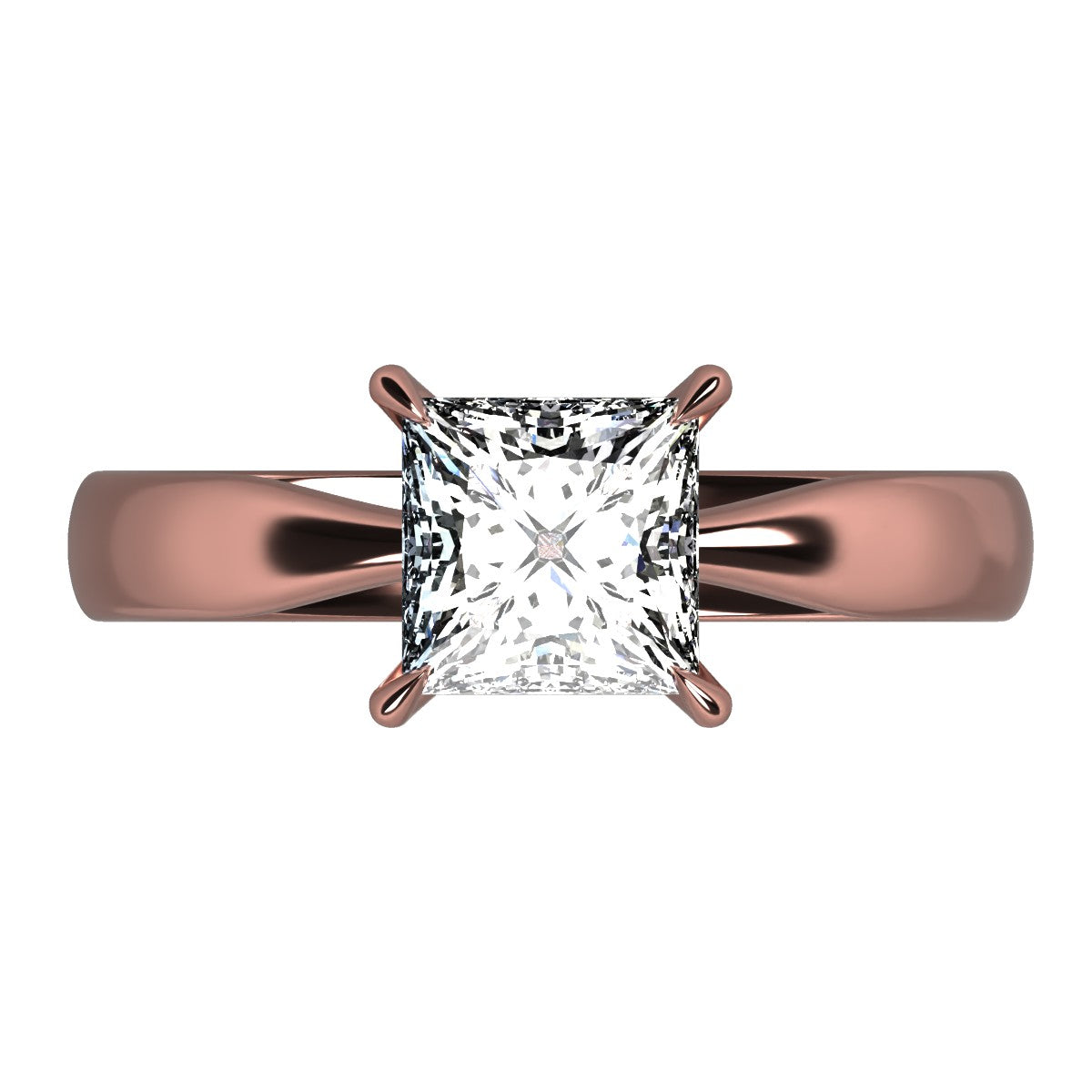 Anillo Emily en oro corte princess