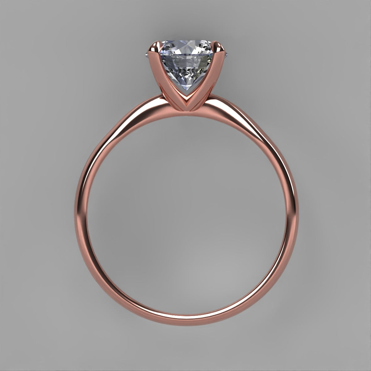Anillo Emily en oro corte redondo