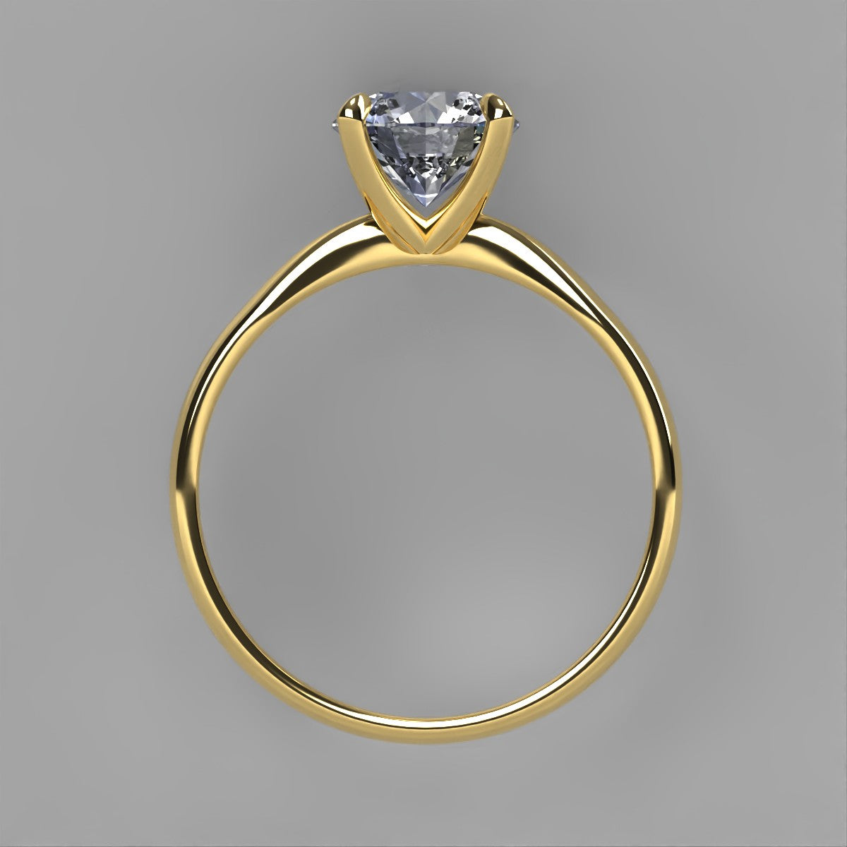 Anillo Emily en oro corte redondo