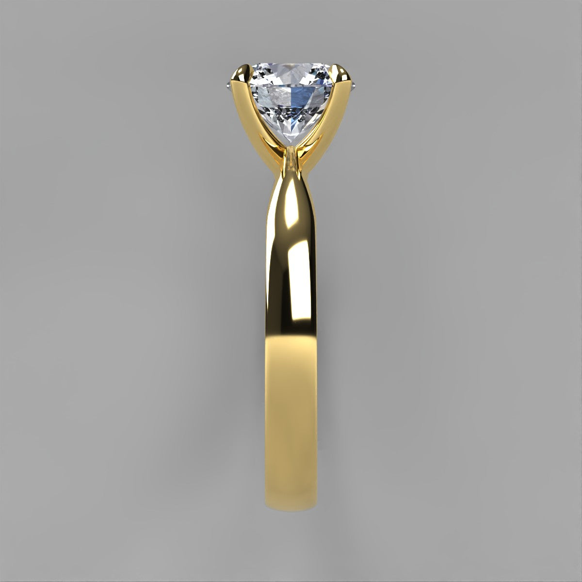 Anillo Emily en oro corte redondo