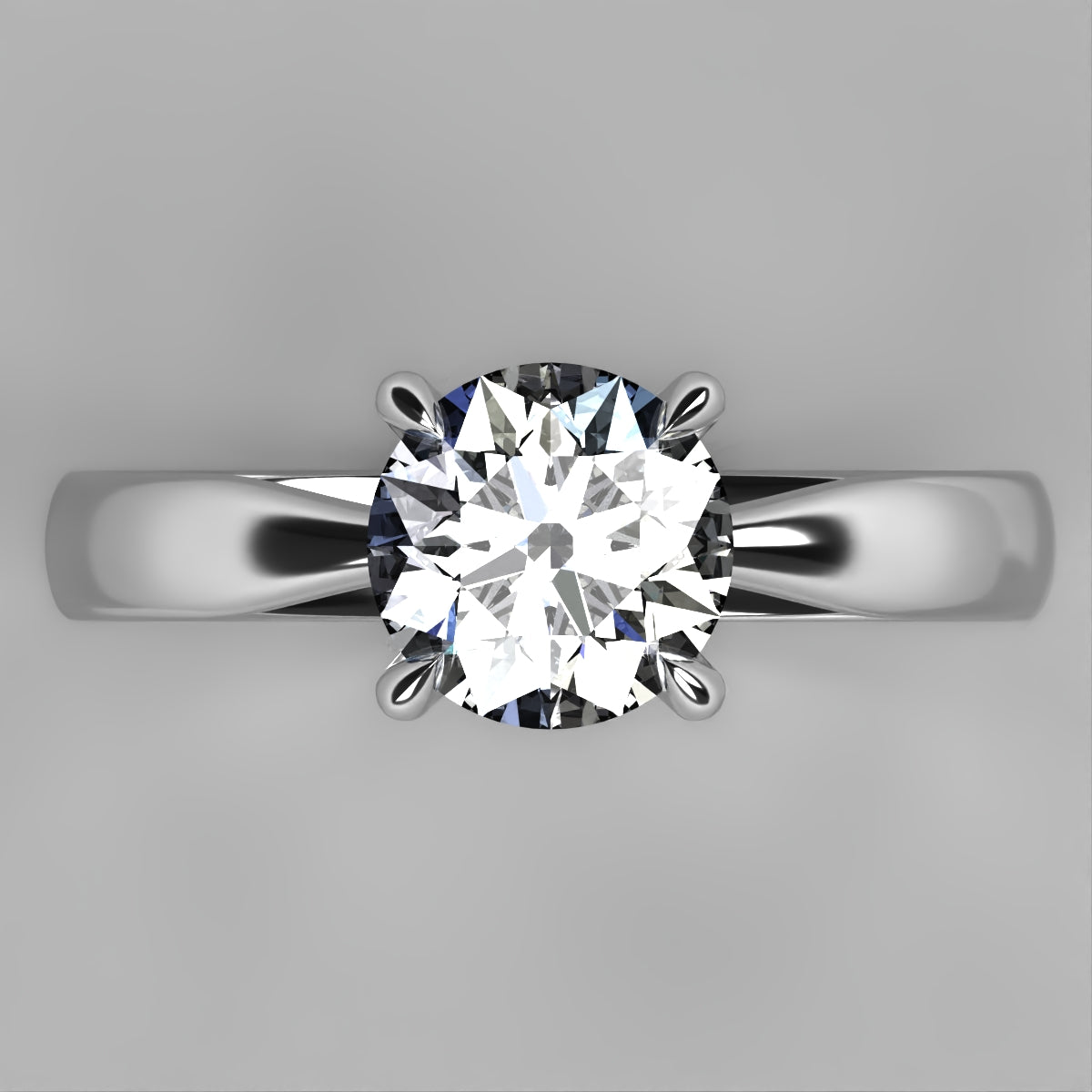 Anillo Emily en oro corte redondo
