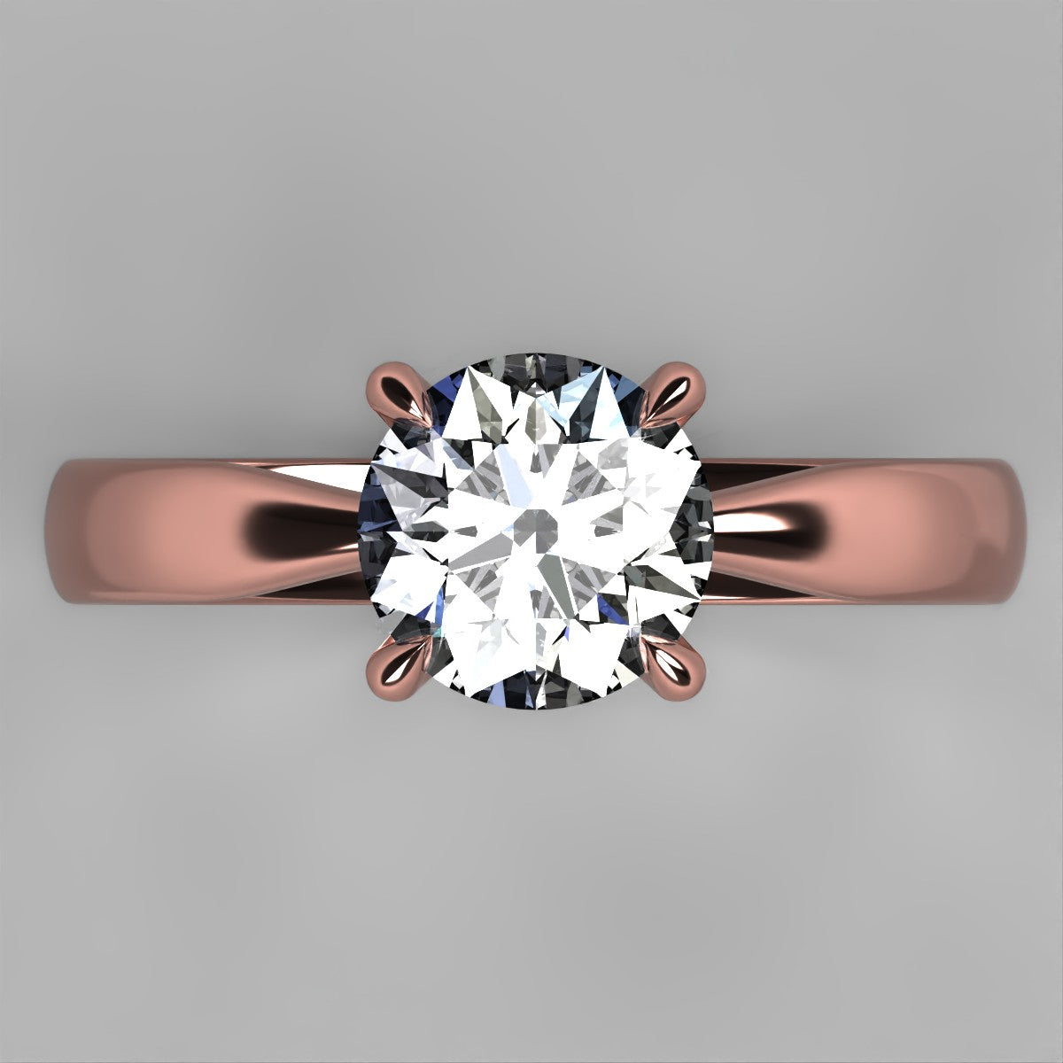 Anillo Emily en oro corte redondo
