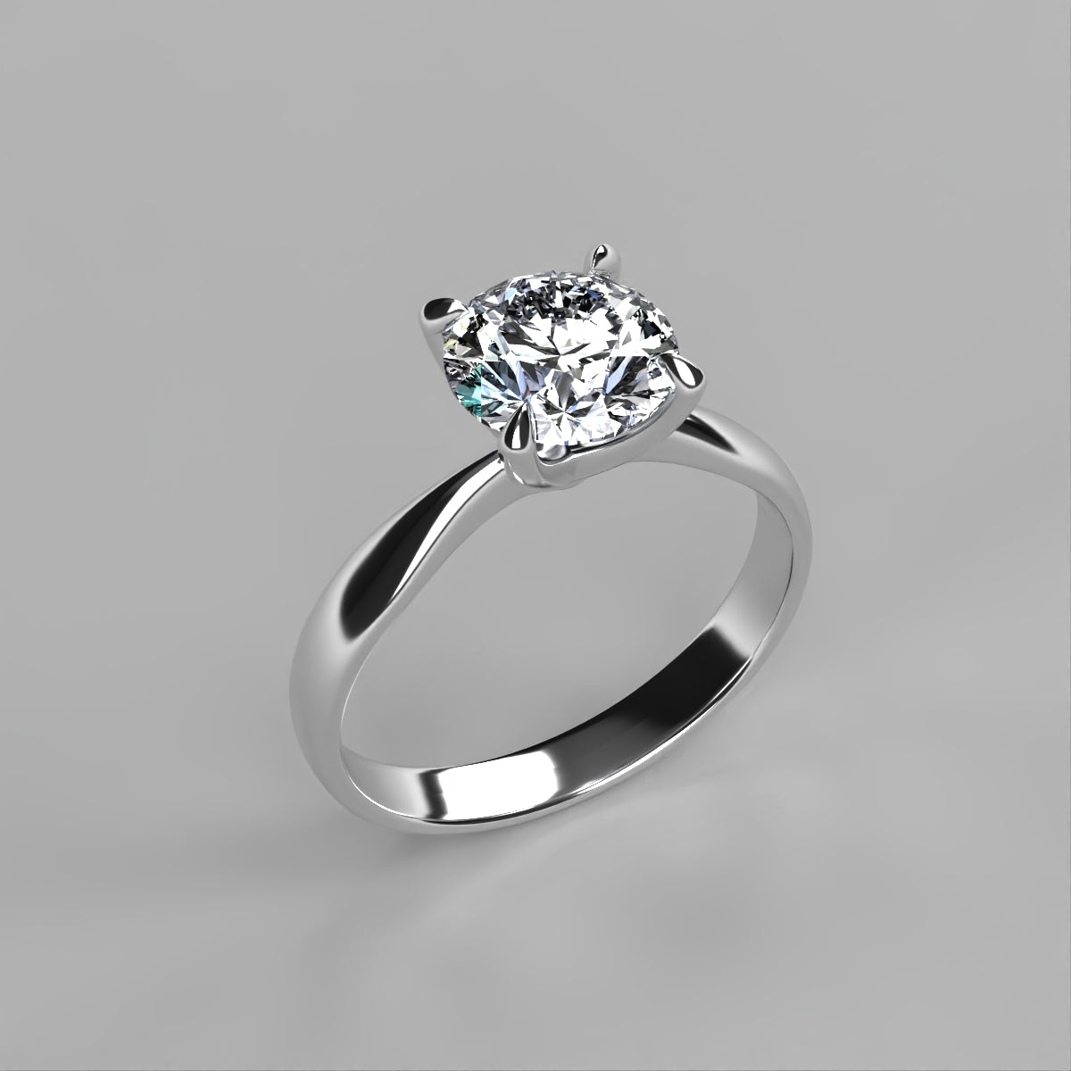 Anillo Emily en oro corte redondo