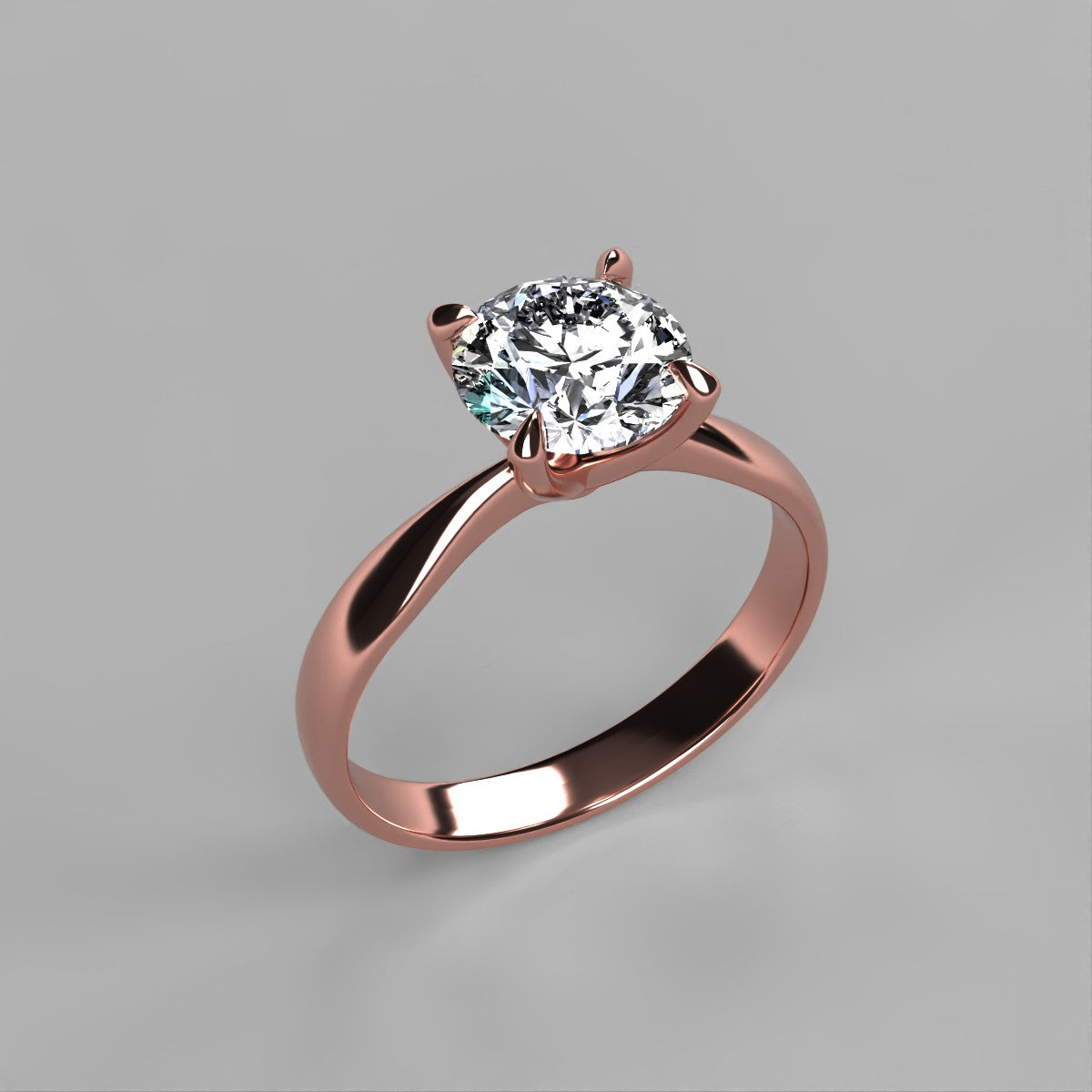 Anillo Emily en oro corte redondo