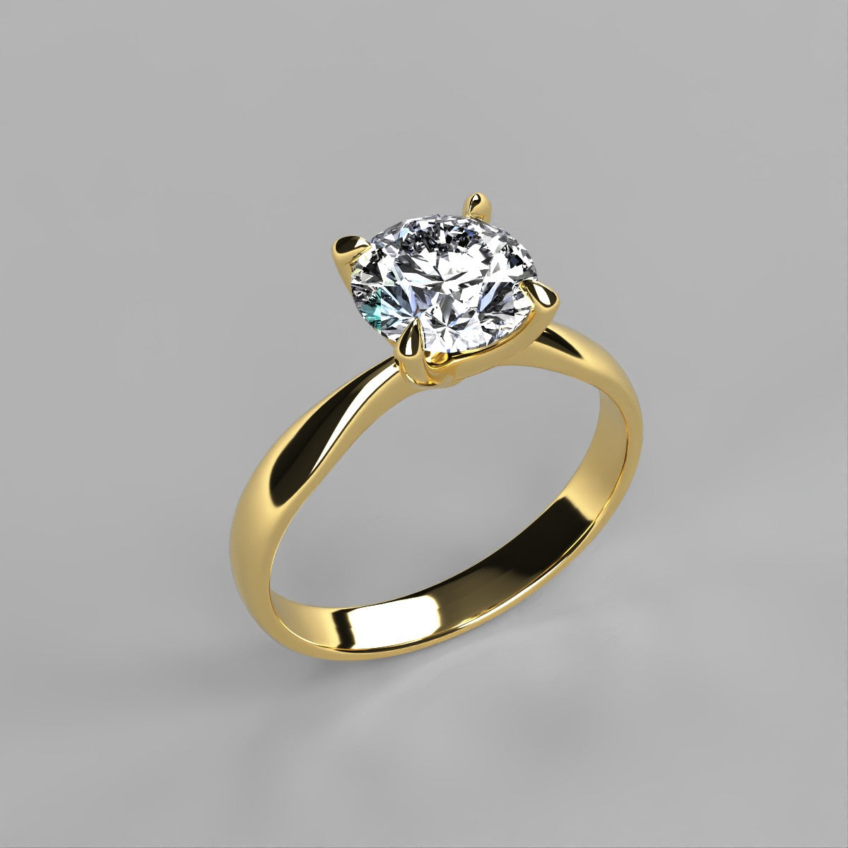 Anillo Emily en oro corte redondo