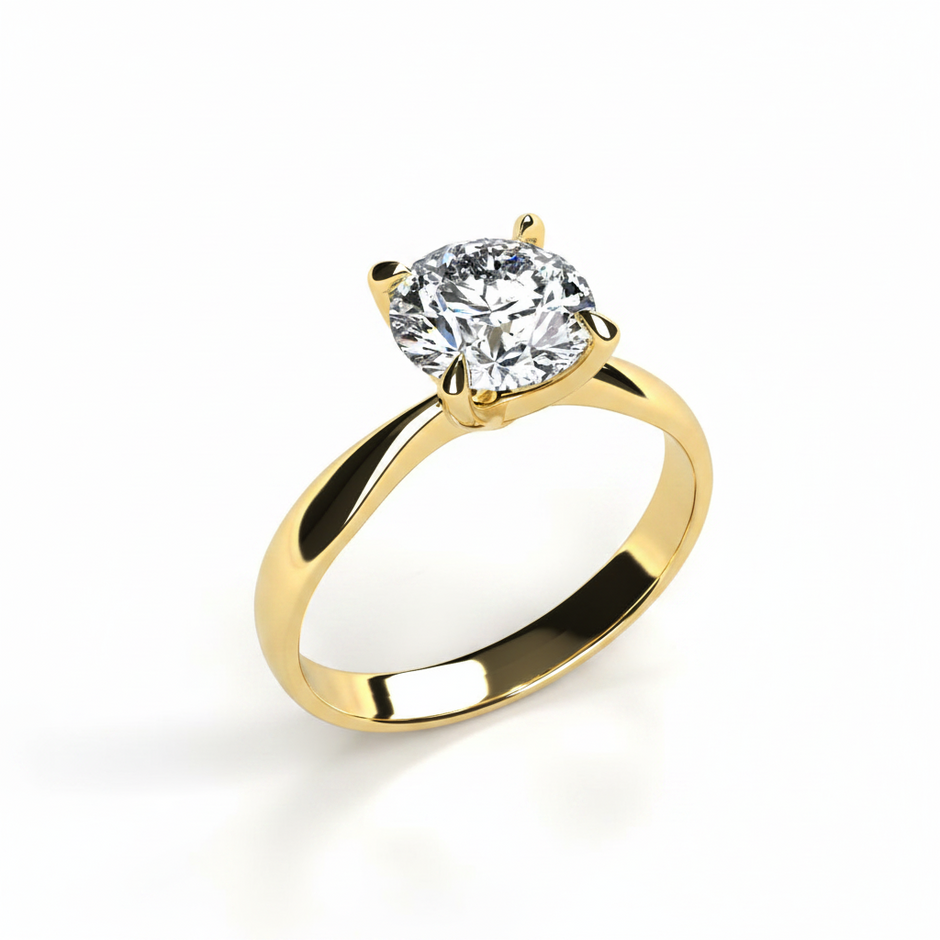 Anillo Emily en oro corte redondo