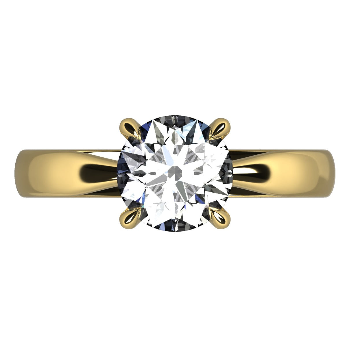 Anillo Emily en oro corte redondo