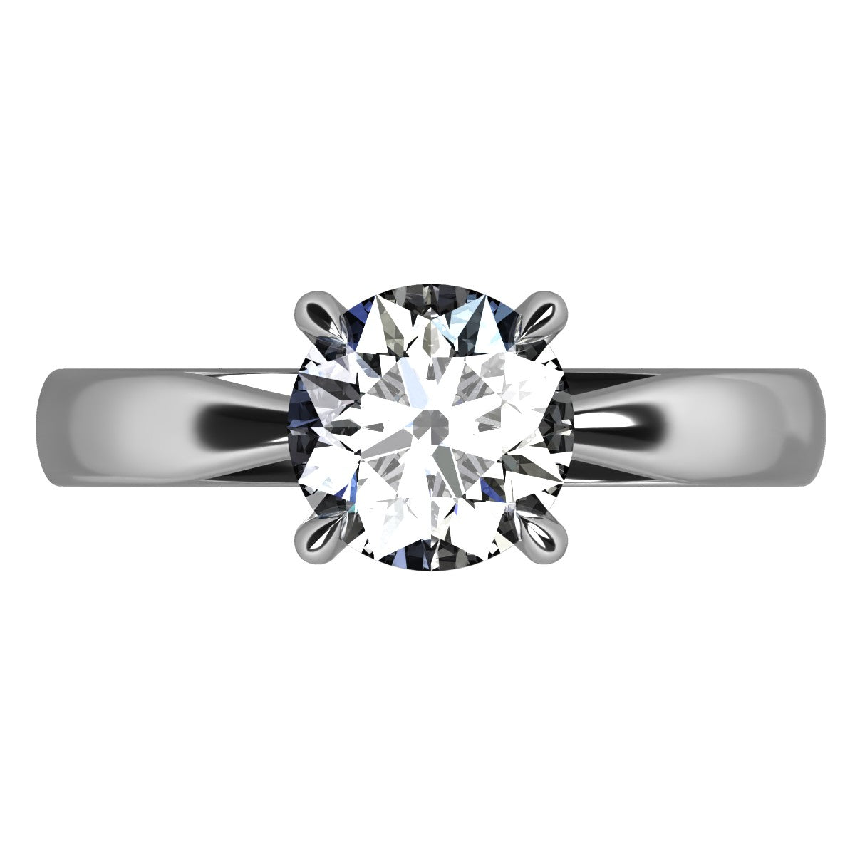 Anillo Emily en oro corte redondo