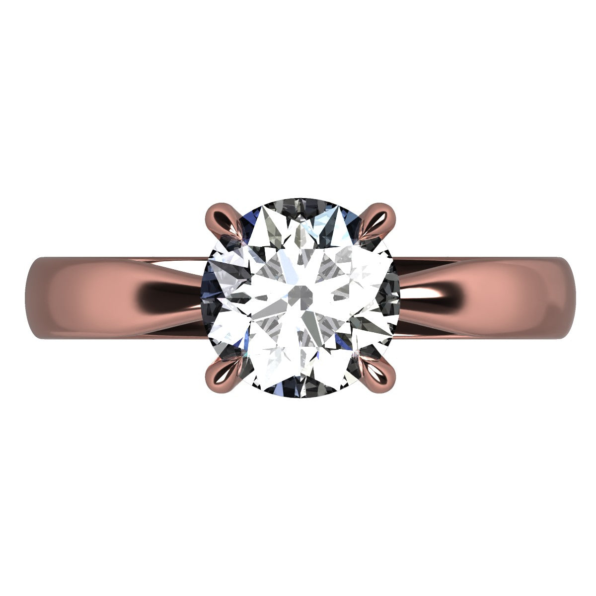 Anillo Emily en oro corte redondo