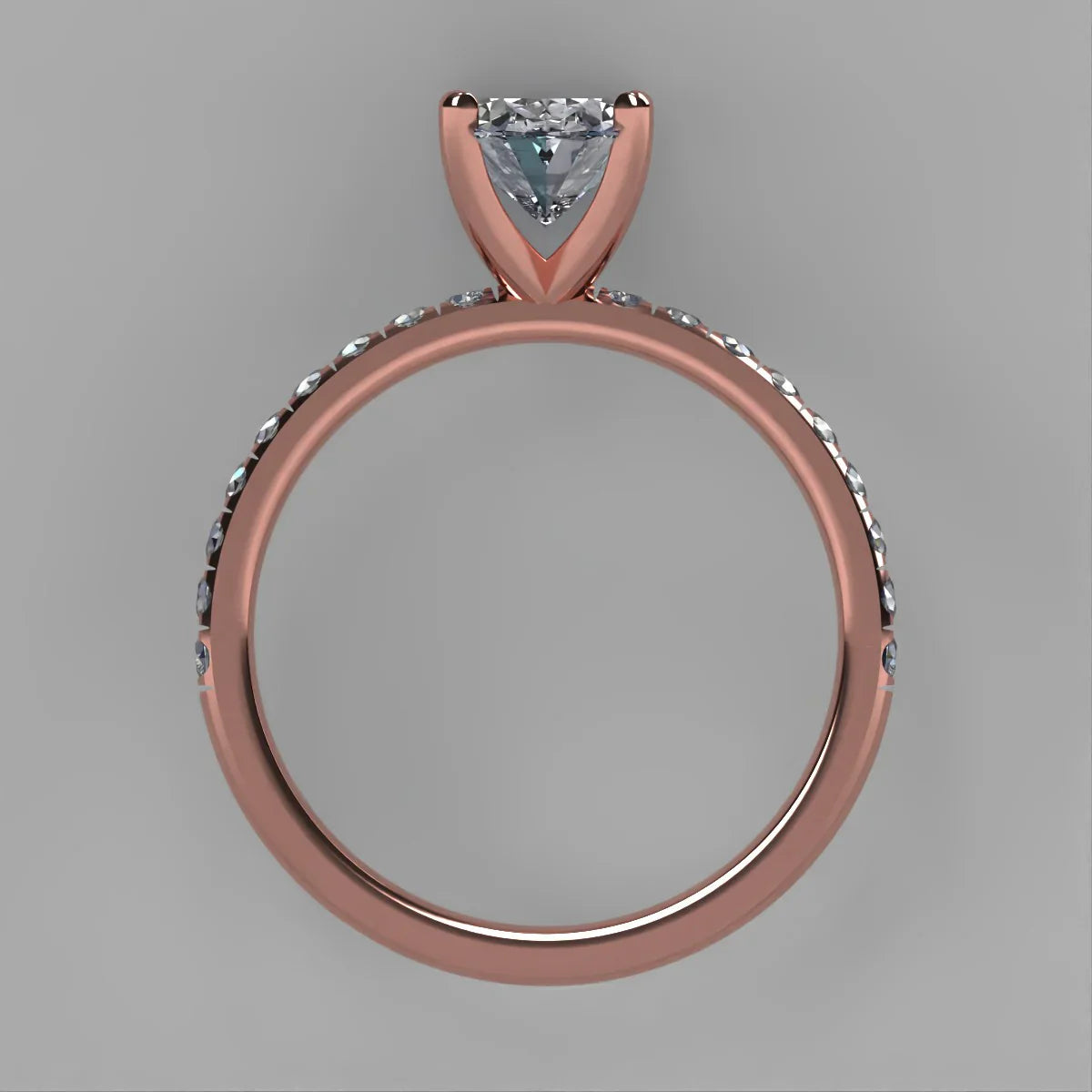 Anillo Meghan en oro rosa corte oval con circonia