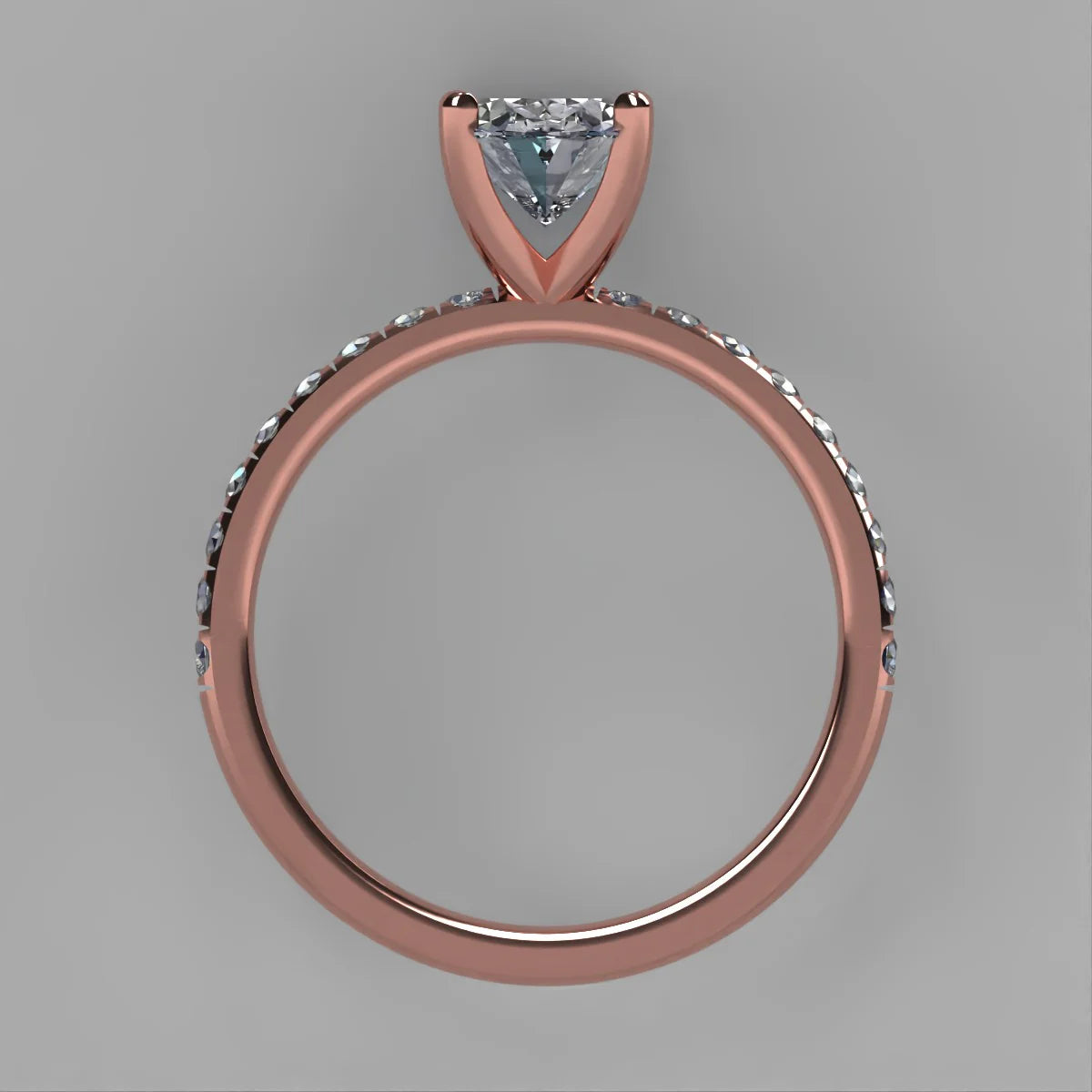Anillo Meghan en oro rosa corte oval con diamante de laboratorio IGI