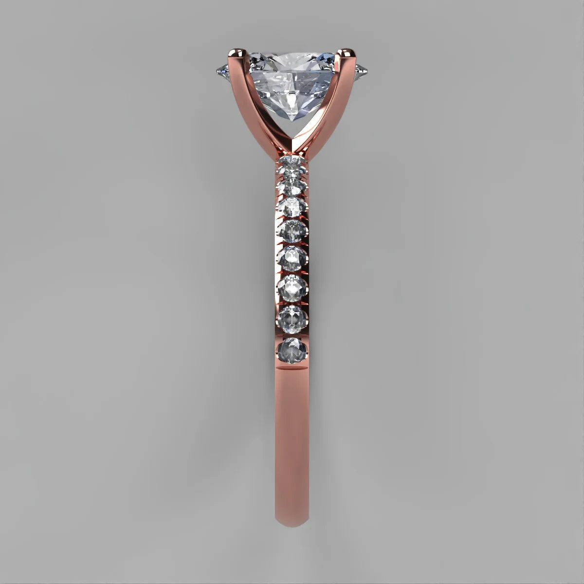 Anillo Meghan en oro rosa corte oval con diamante de laboratorio IGI