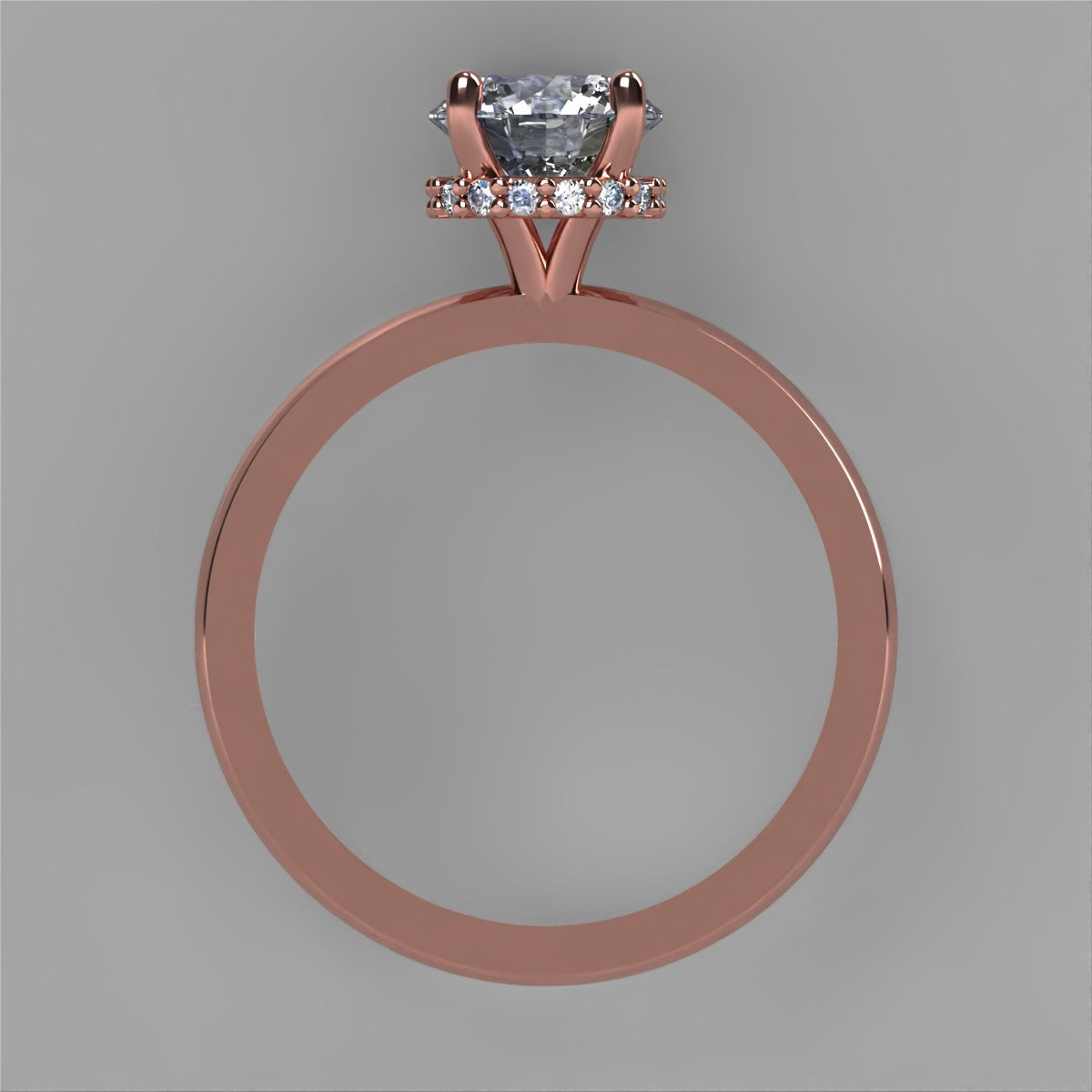 Anillo Eva en oro corte redondo