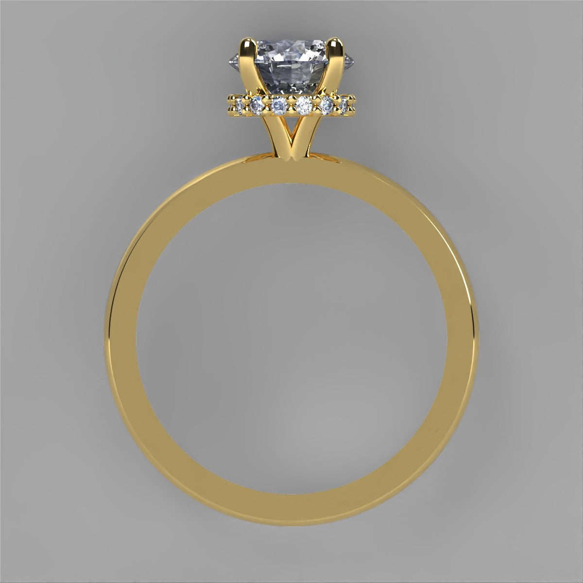 Anillo Eva en oro corte redondo