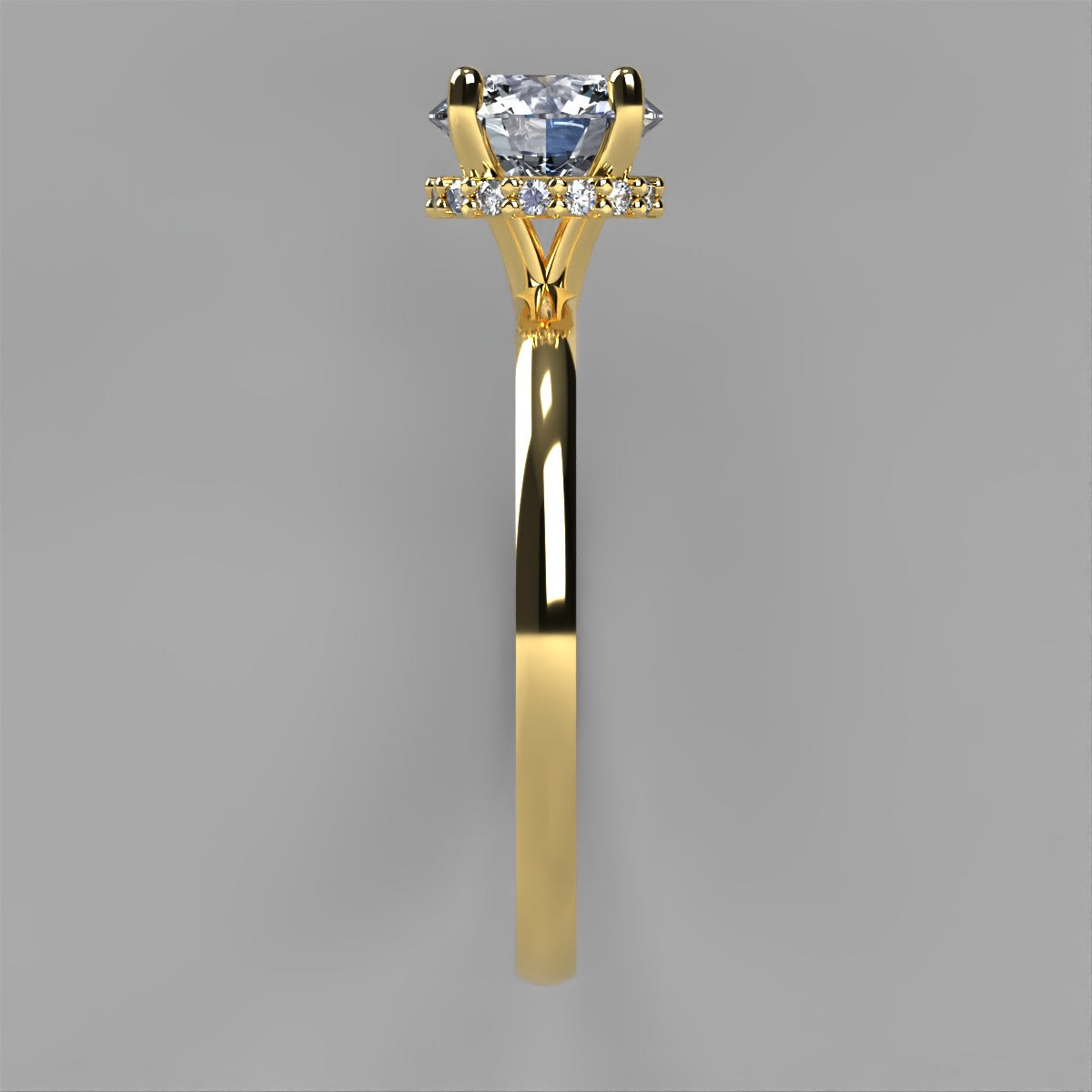 Anillo Eva en oro corte redondo