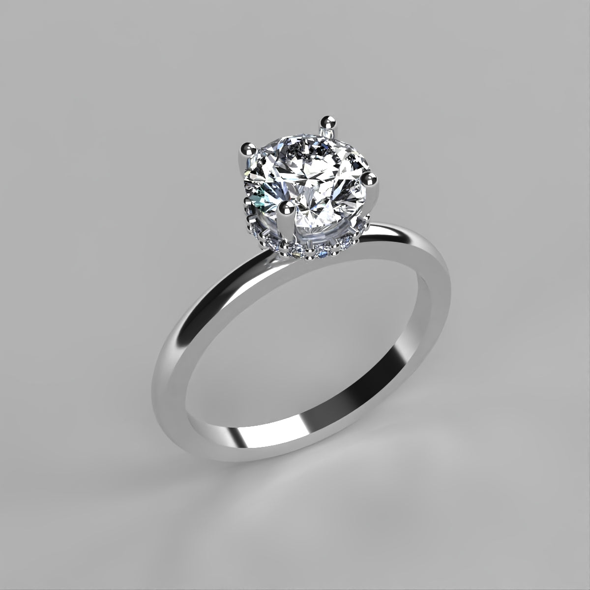 Anillo Eva en oro corte redondo