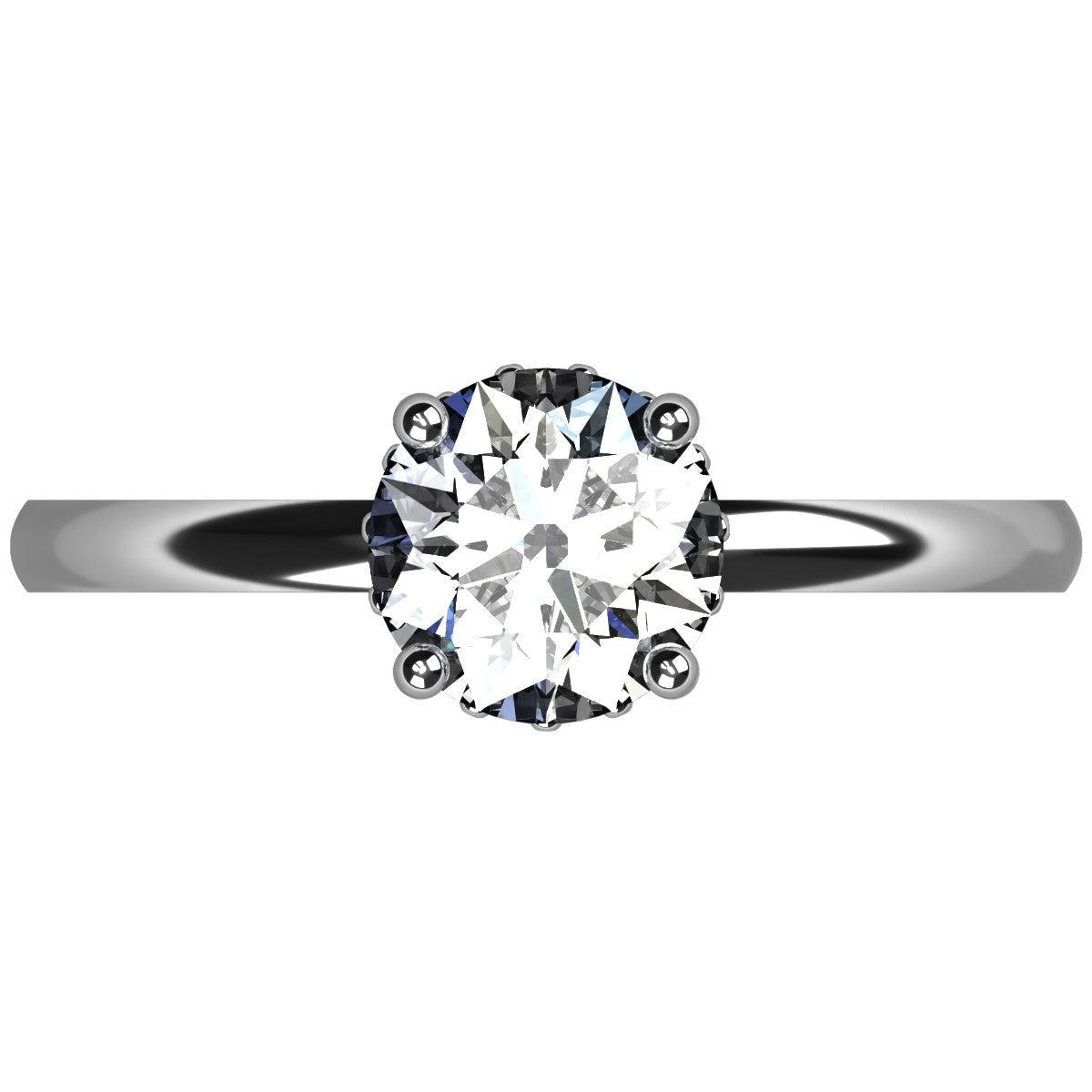 Anillo Eva en oro corte redondo
