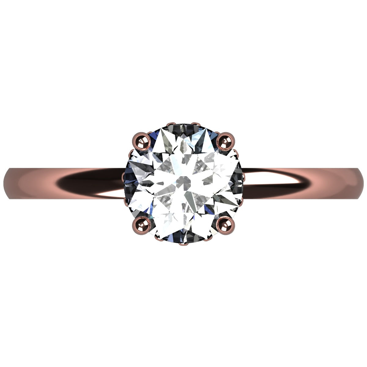 Anillo Eva en oro corte redondo