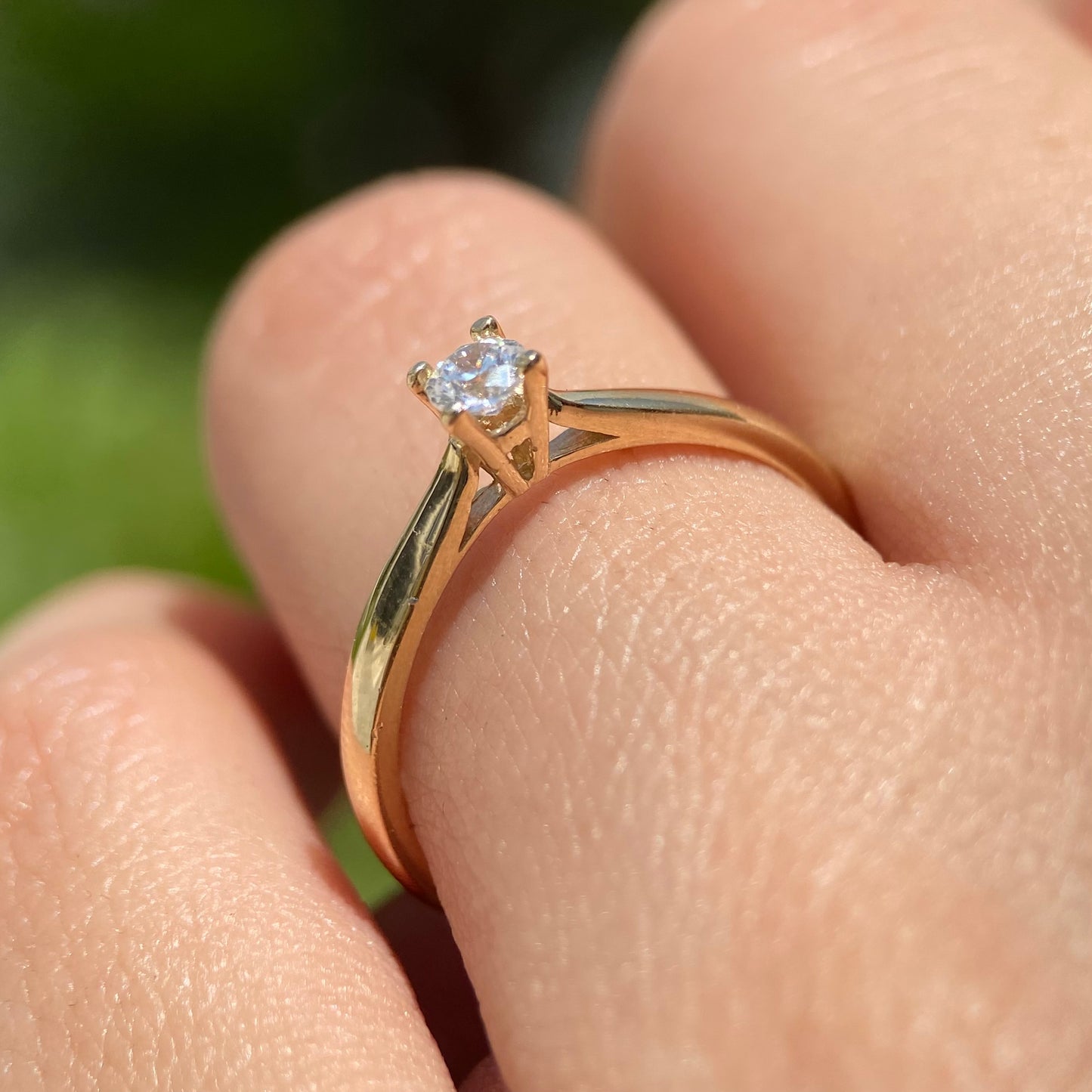 Ring in 14k yellow gold with white zirconia Cod.MAN 251