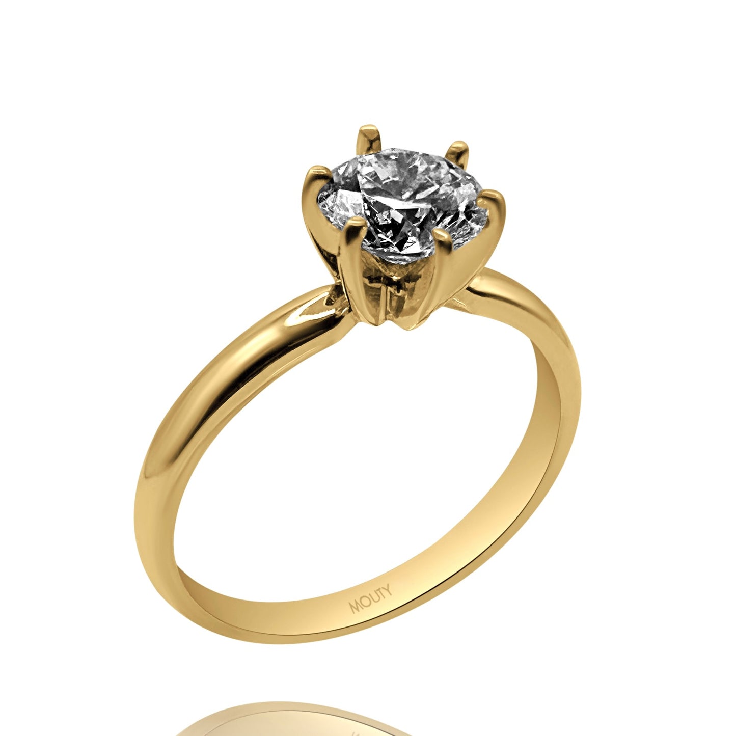 Anillo Spain en oro con diamante de laboratorio corte redondo 1.0ct
