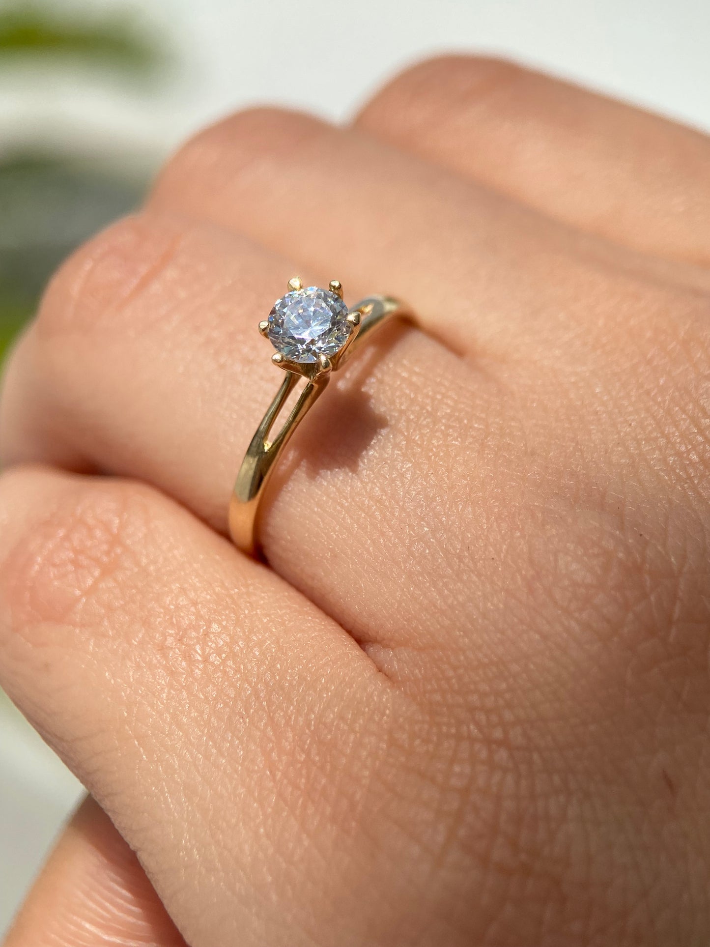 14k yellow gold ring with white zirconia Cod.MAN242