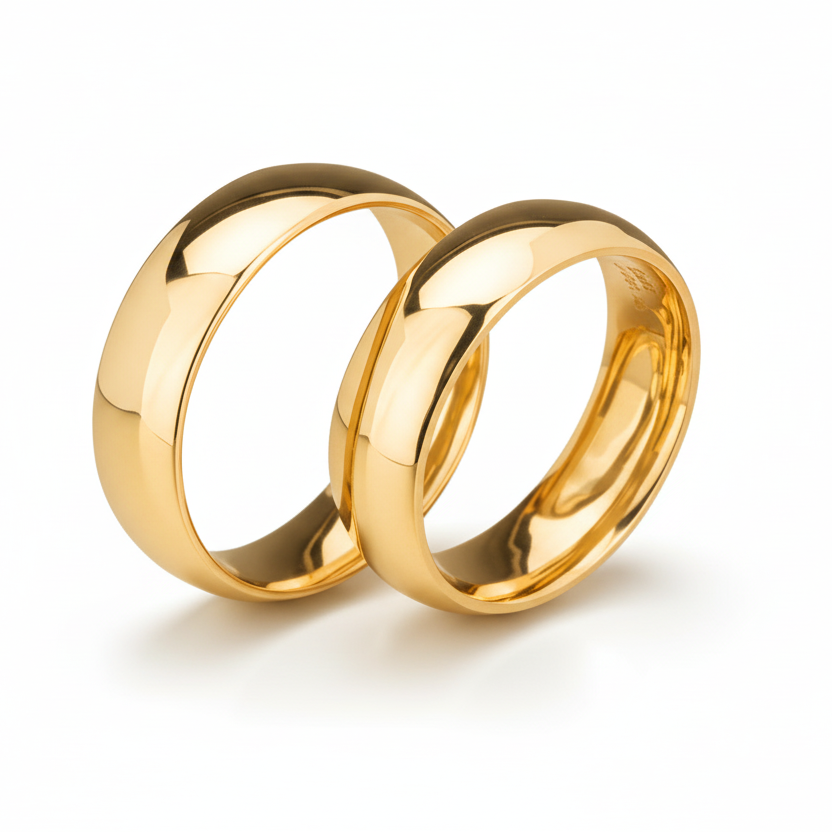 Par de argollas lisas en oro 6mm