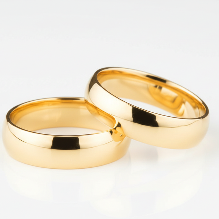 Par de argollas lisas en oro 6mm