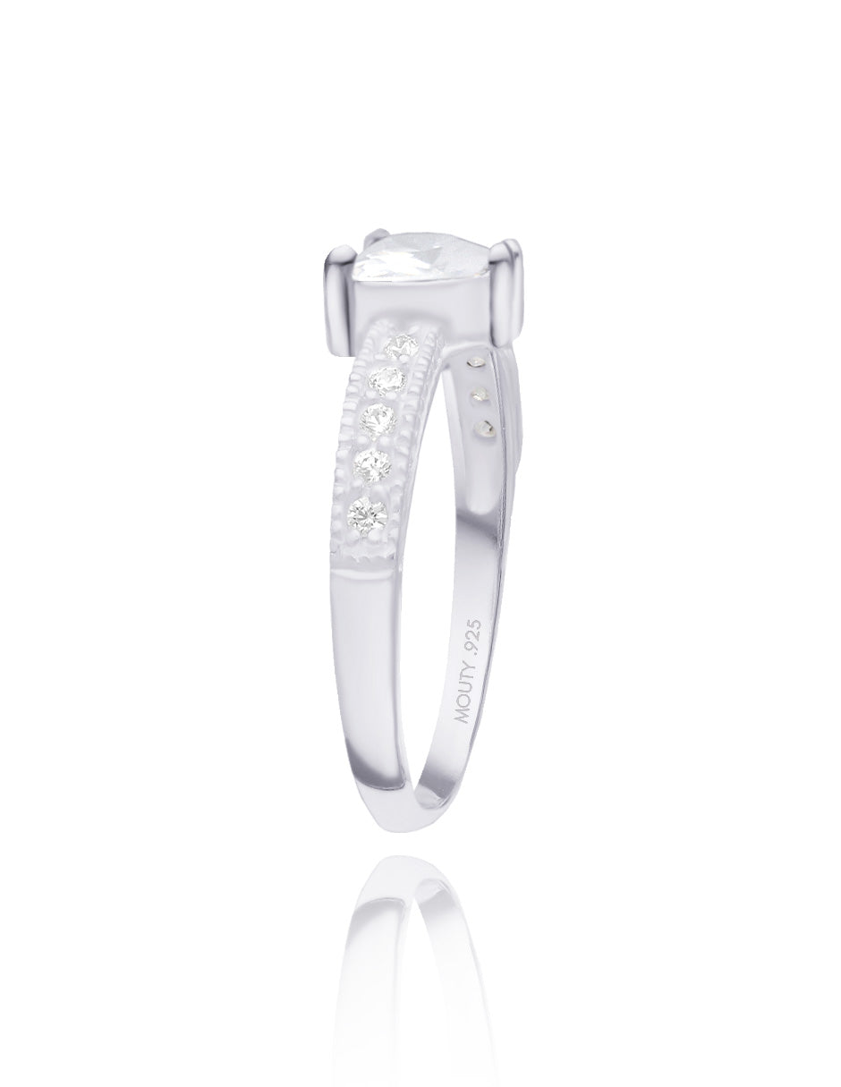 Anillo Fanny en plata con circonia blanca
