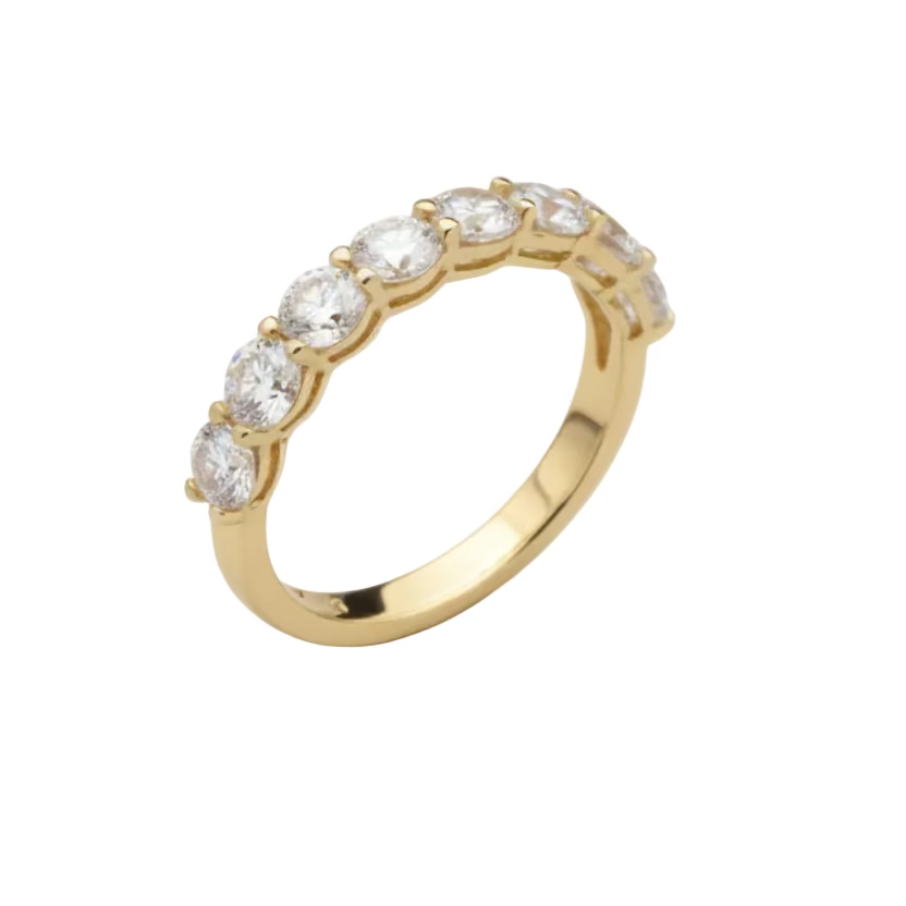 Half churumbela ring in 14k rose gold with white zirconia Cod: MAN258