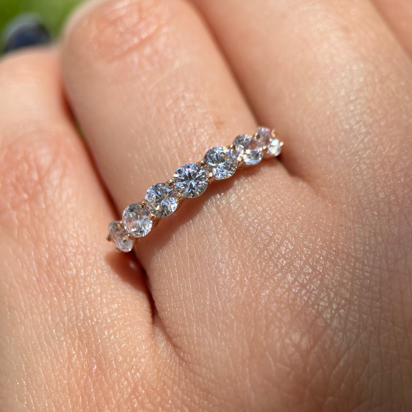 Half churumbela ring in 14k rose gold with white zirconia Cod: MAN258