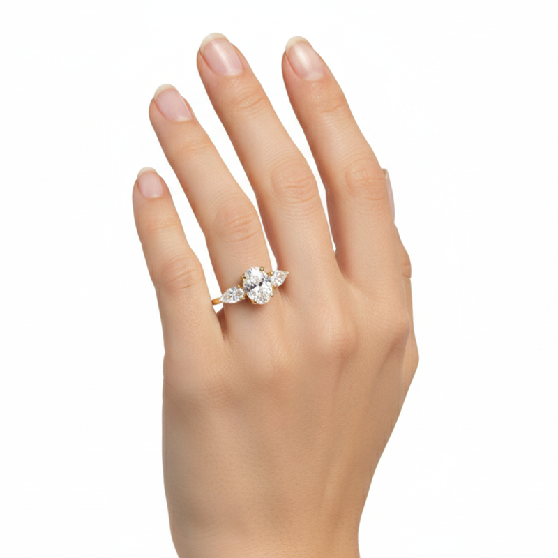 Anillo Camille en oro amarillo 14k con circonia Mod.16084