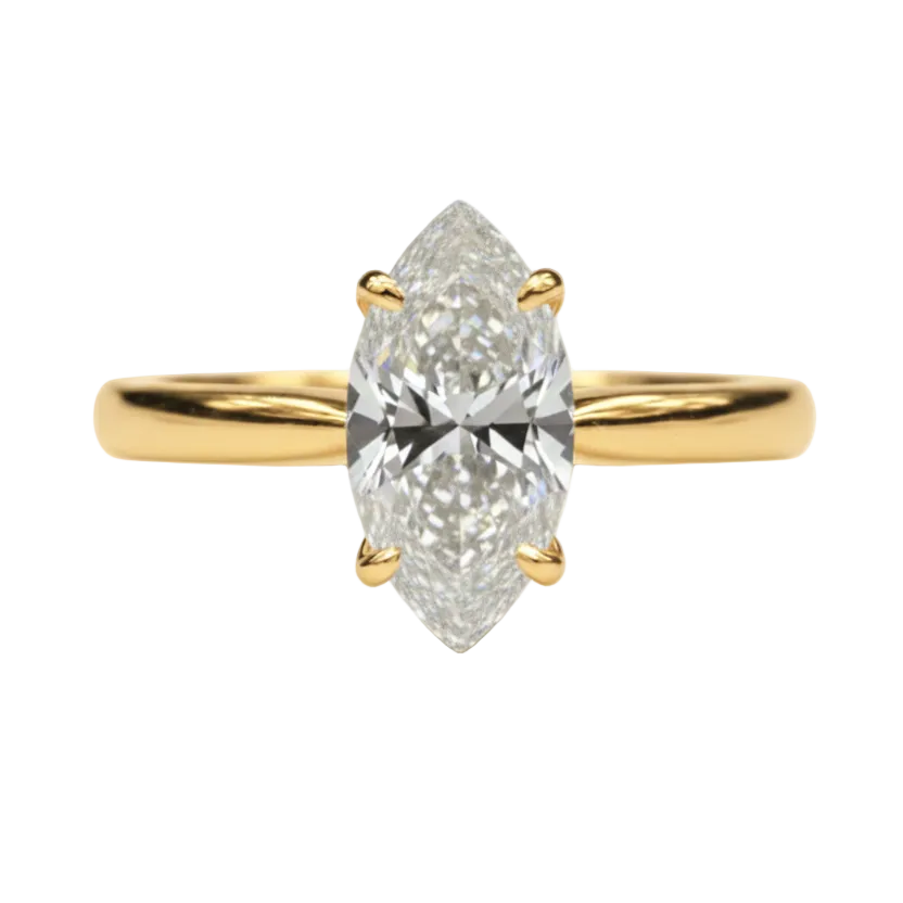 Anillo Emily en oro corte marquise