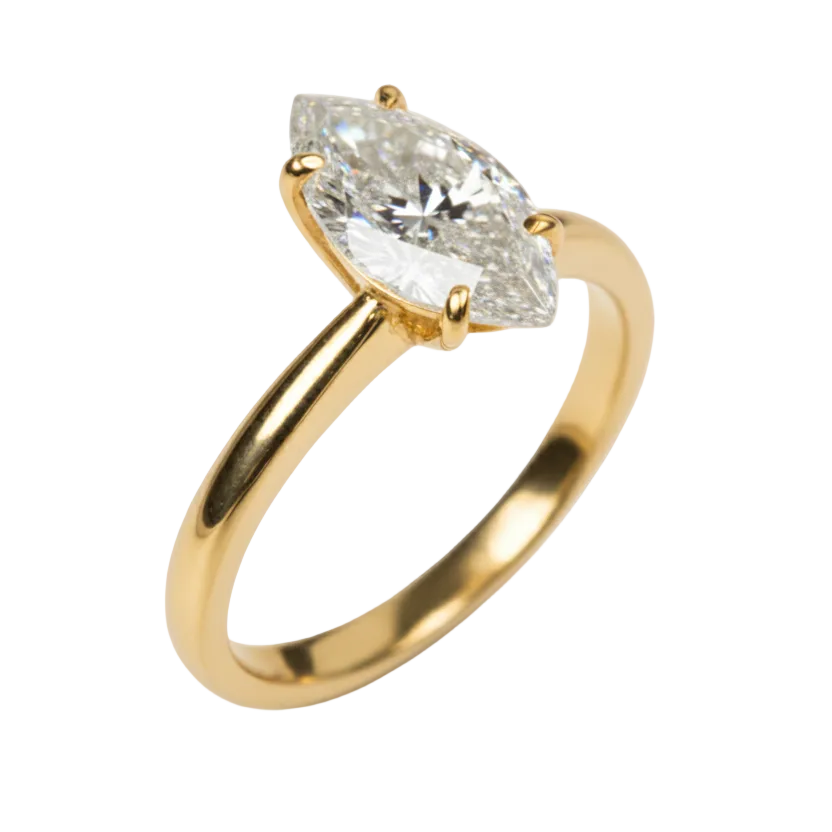 Anillo Emily en oro corte marquise