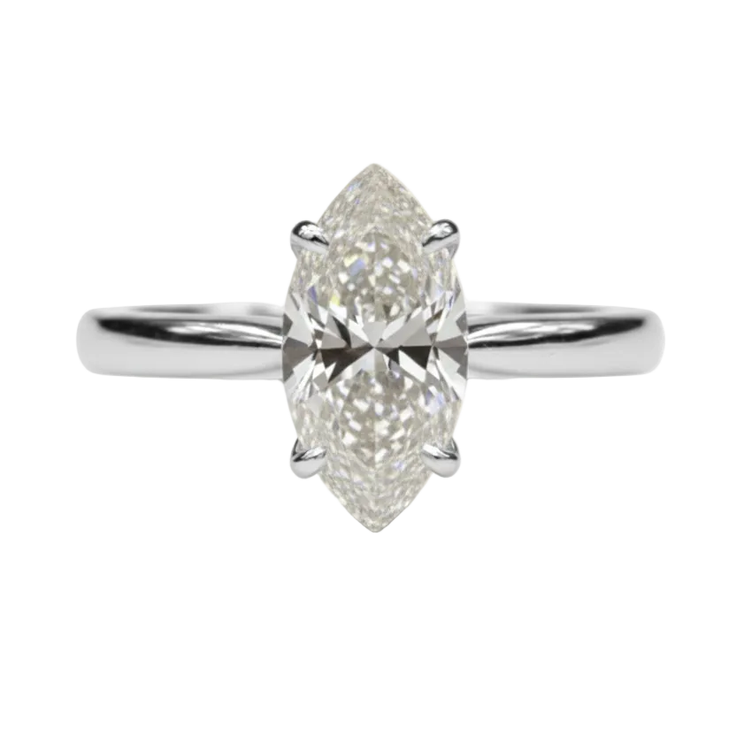 Anillo Emily en oro corte marquise