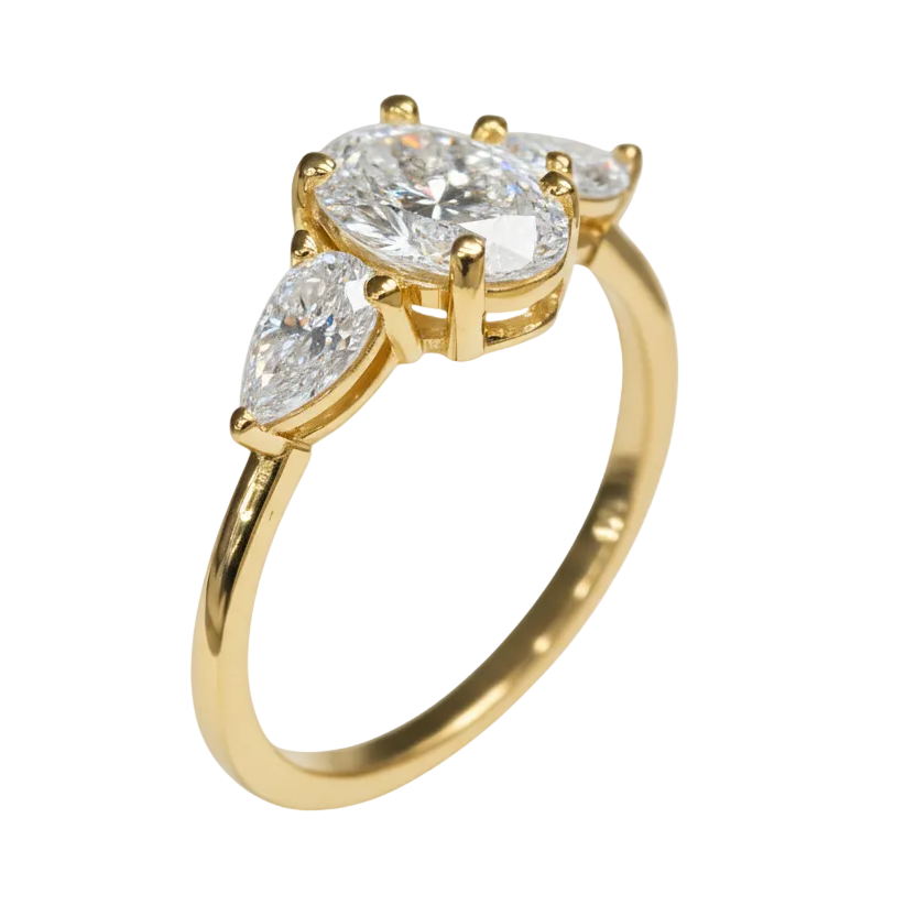 Anillo Camille en oro amarillo 14k con circonia Mod.16084