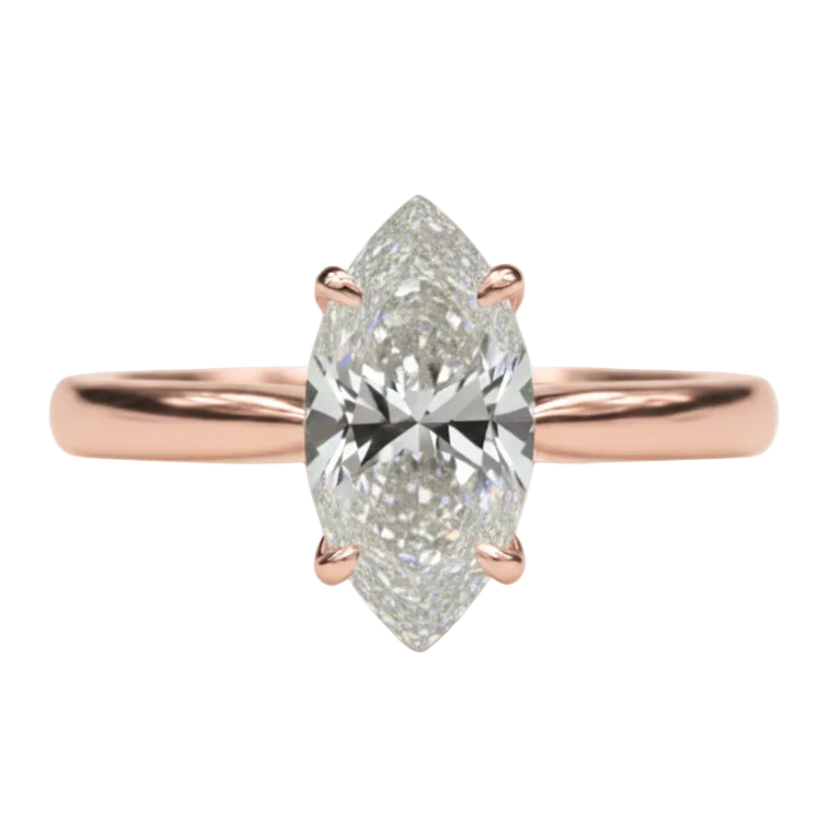 Anillo Emily en oro corte marquise