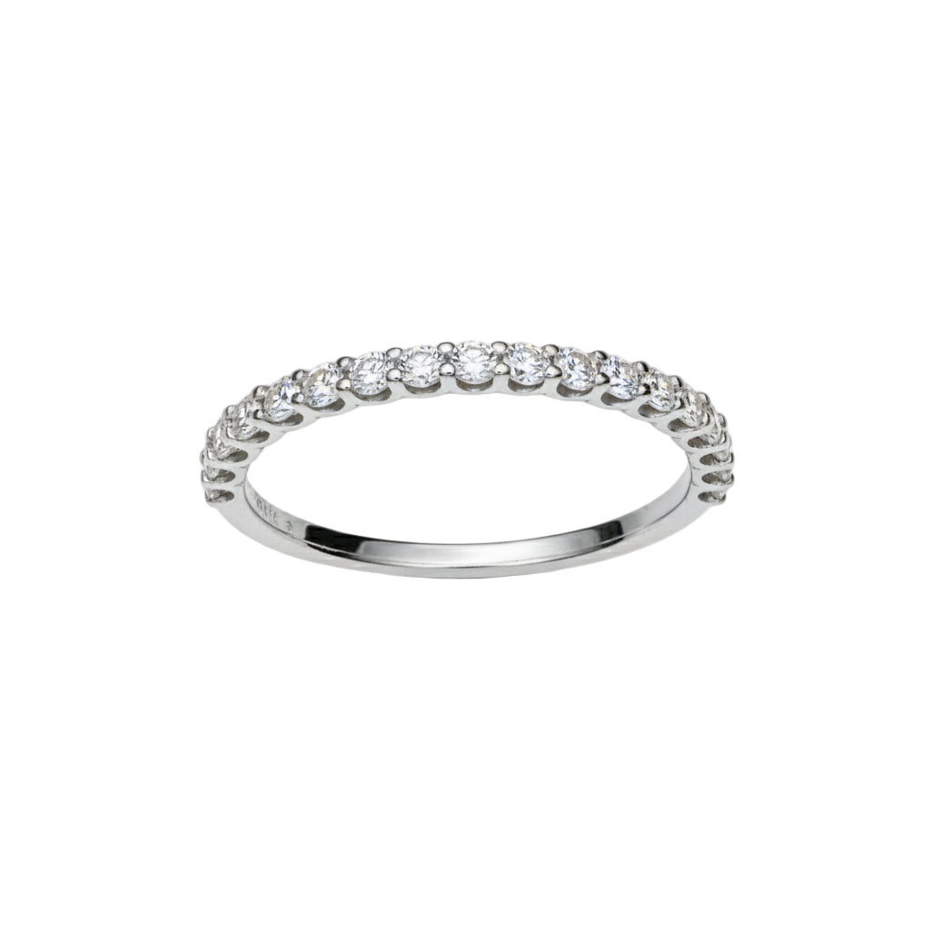 Media Churumbela Mindi en oro blanco 10k  con circonias Mod.15919