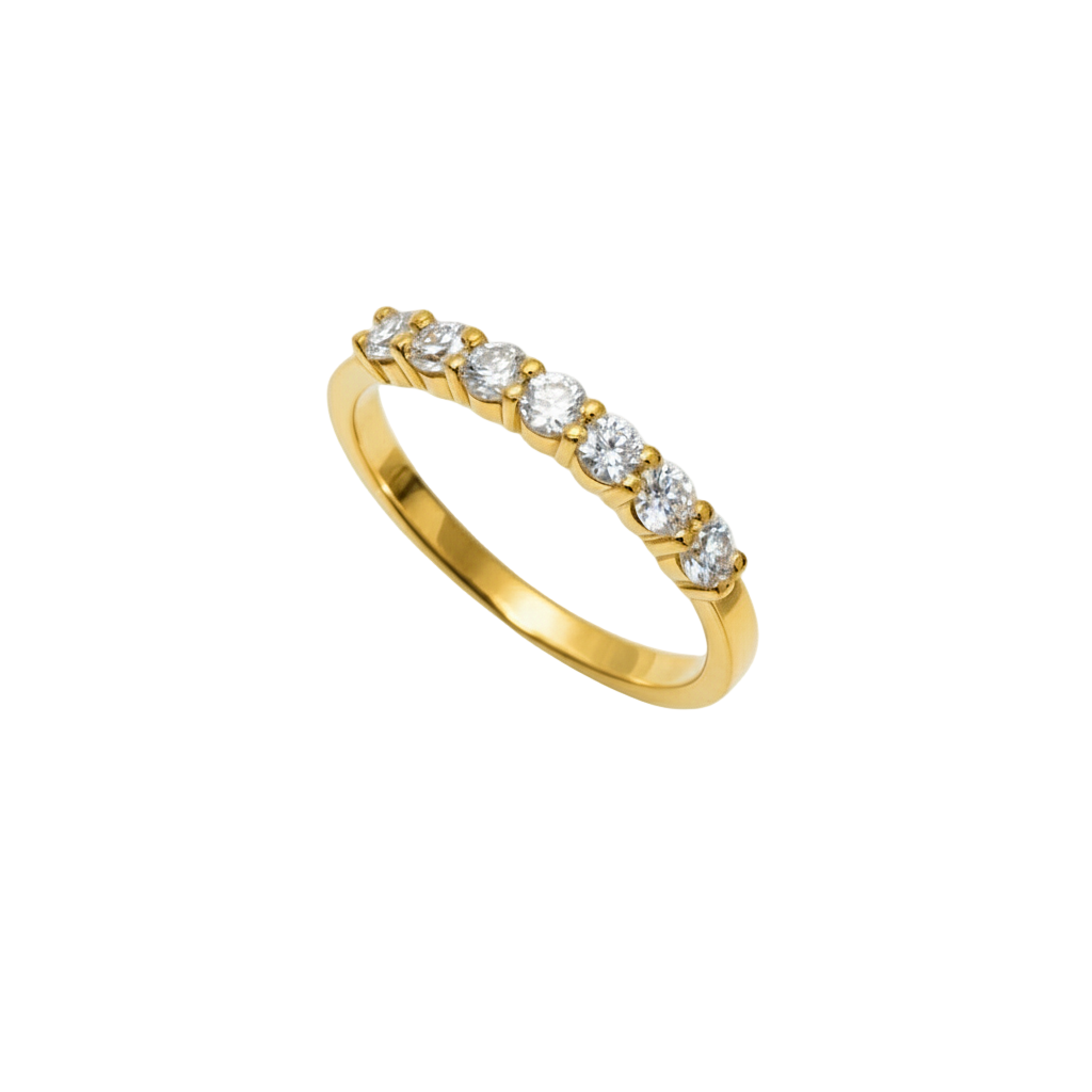 Media churumbela en oro amarillo 14k con diamantes de laboratorio 1.0cts