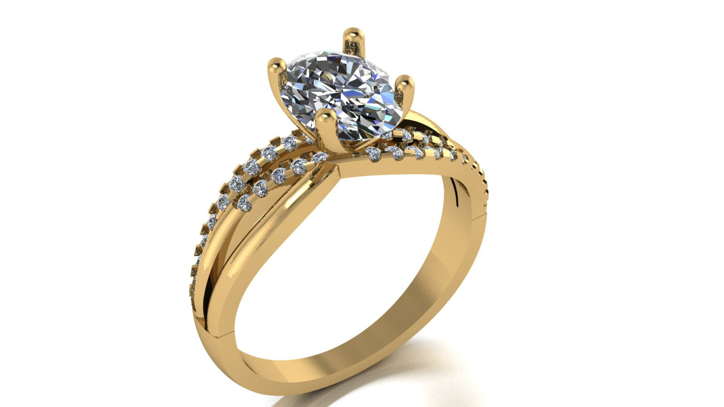 Anillo Athenas en oro corte oval