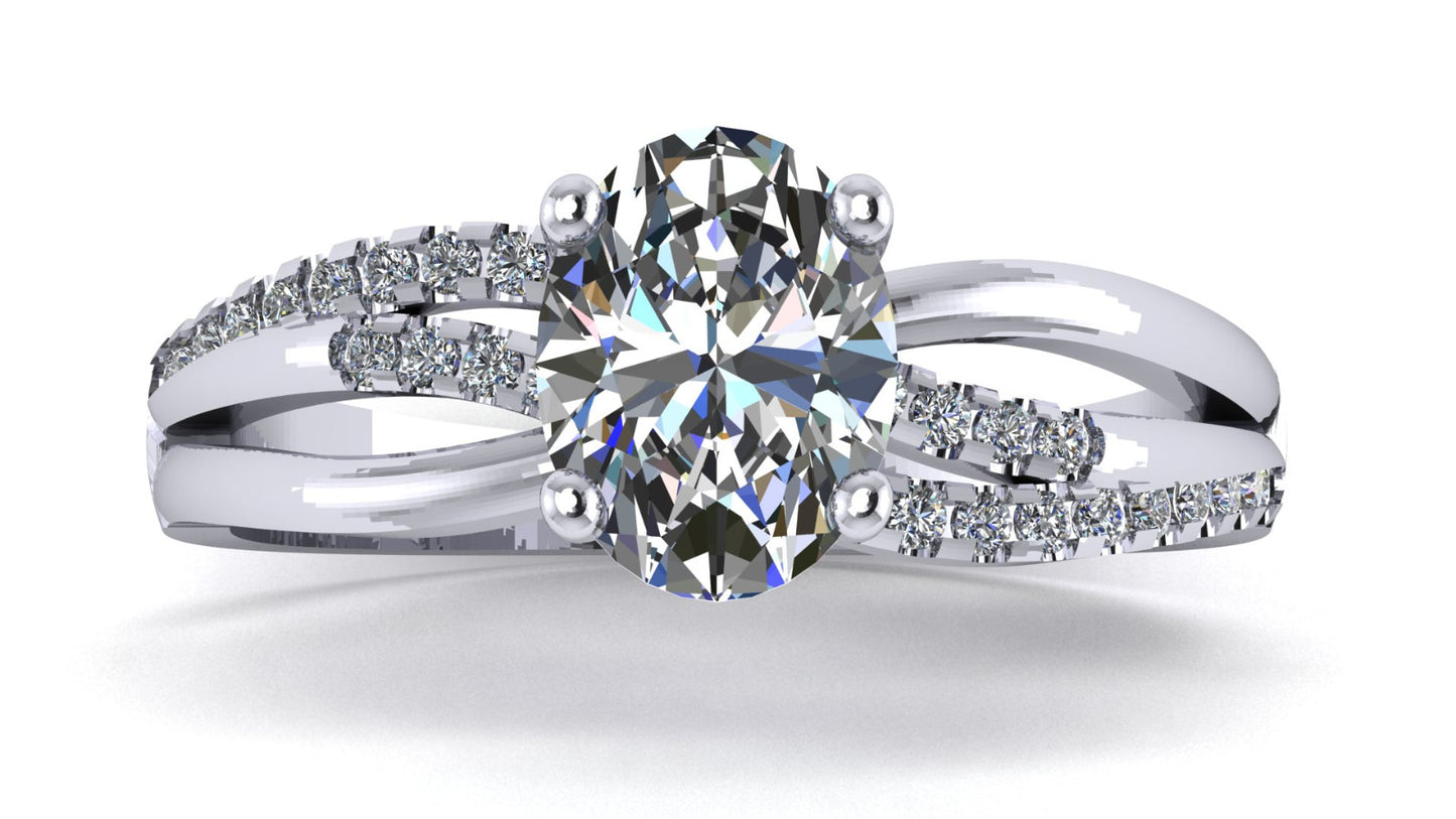 Anillo Athenas en oro corte oval