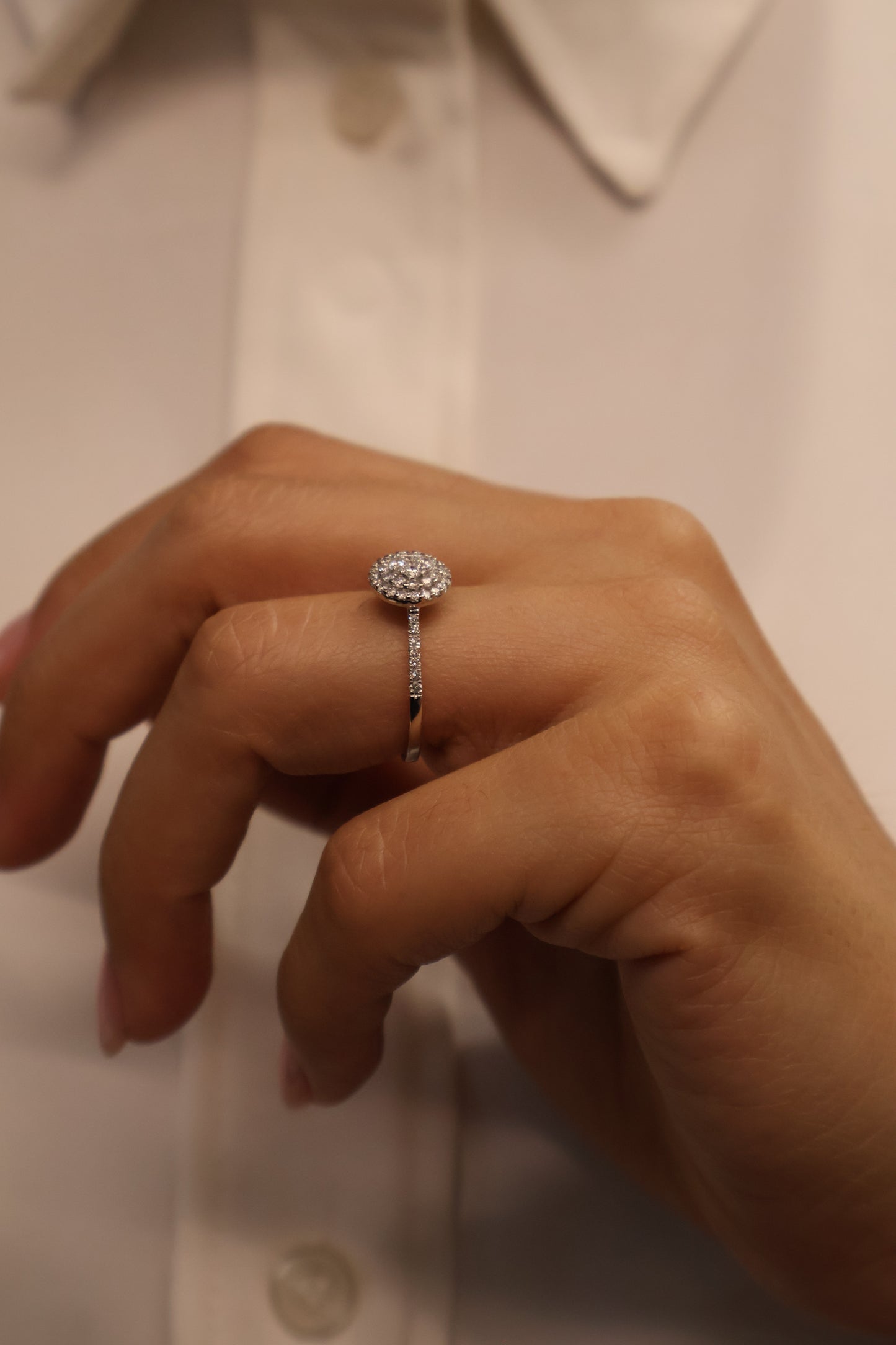 Anillo OF1492 en oro blanco 14k con diamante natural .50cts