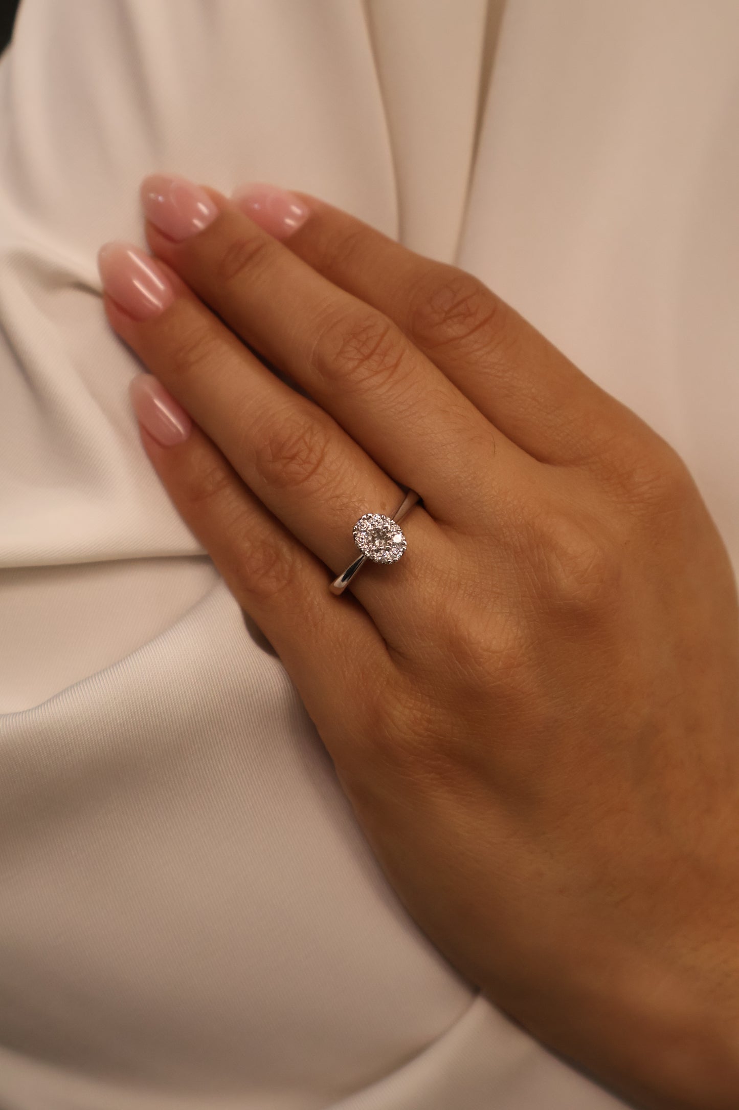 Anillo OF1902 en oro blanco 14k con diamante natural .38cts