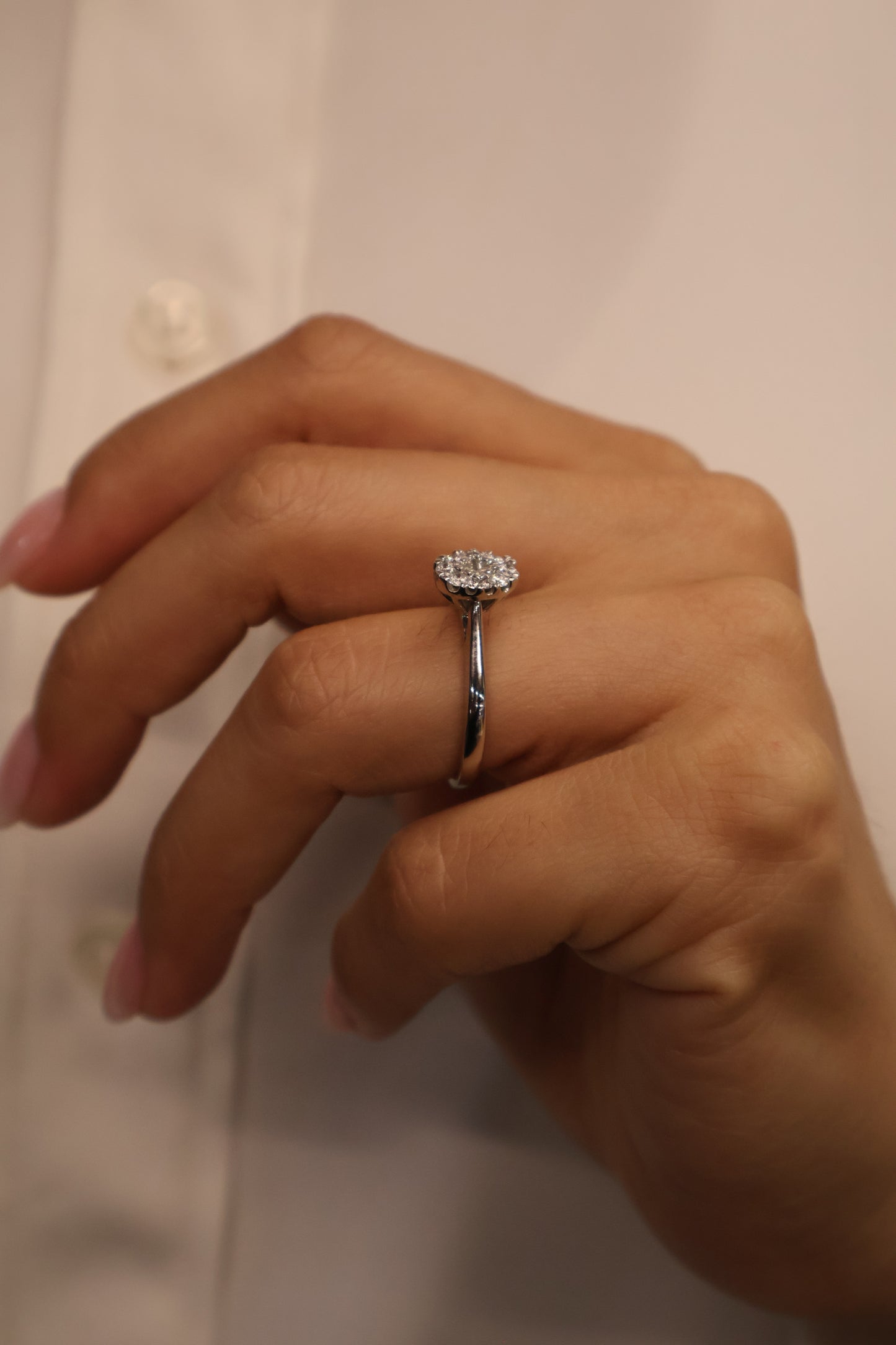 Anillo OF1902 en oro blanco 14k con diamante natural .38cts